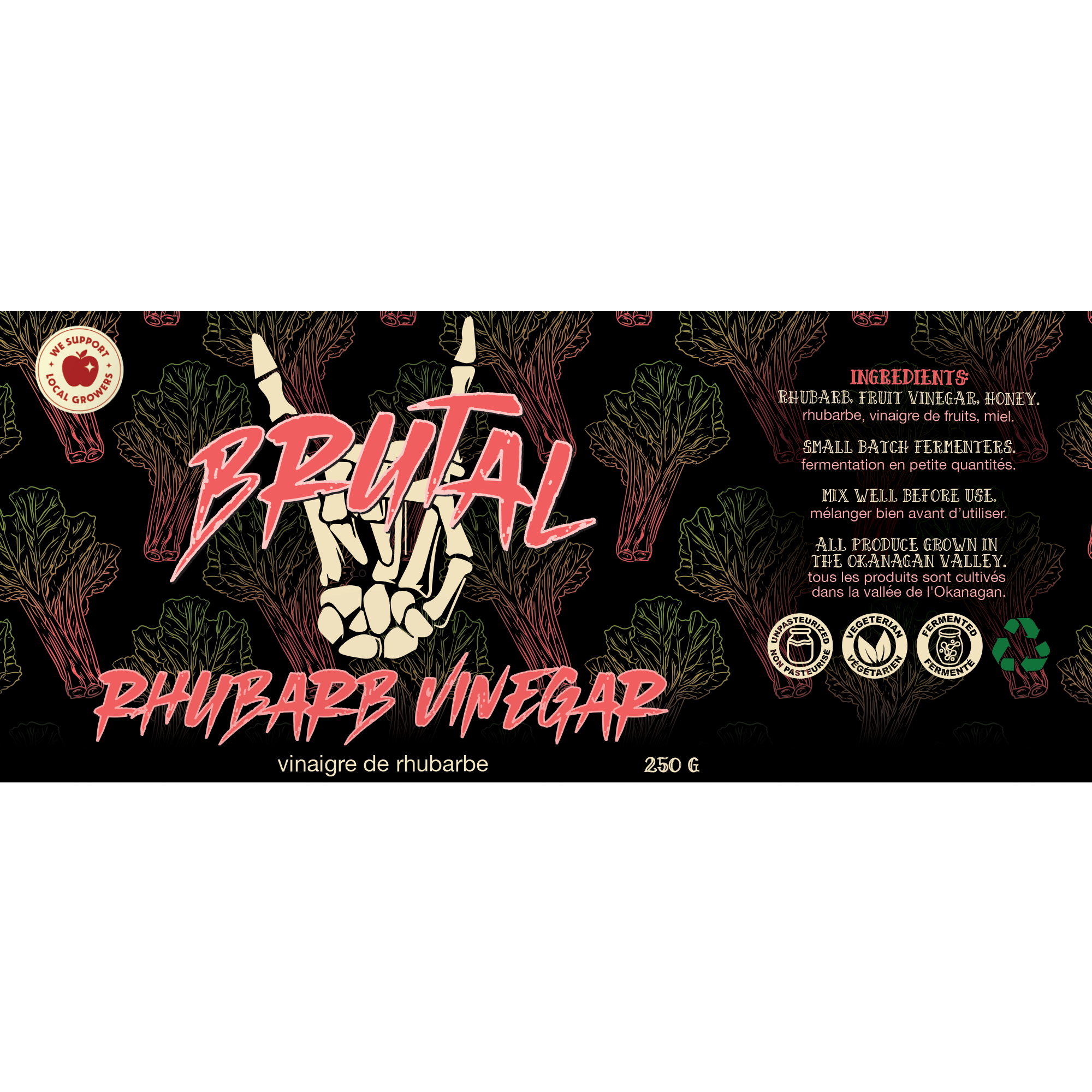 Okanagan Rhubarb Vinegar 250 g