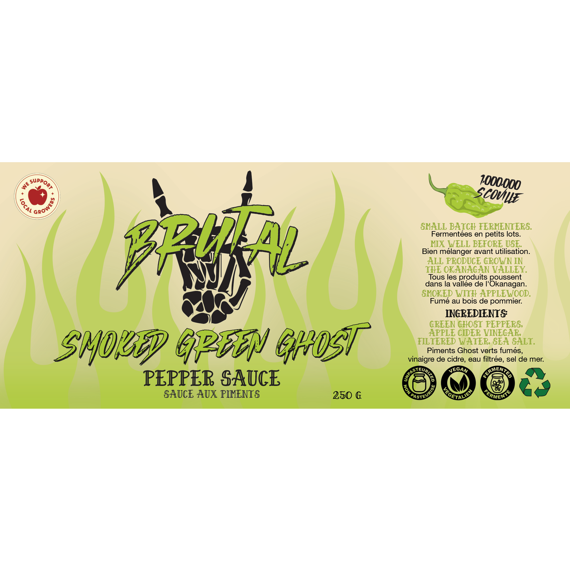 Apple Wood Smoked Green Ghost Pepper Sauce 250 g