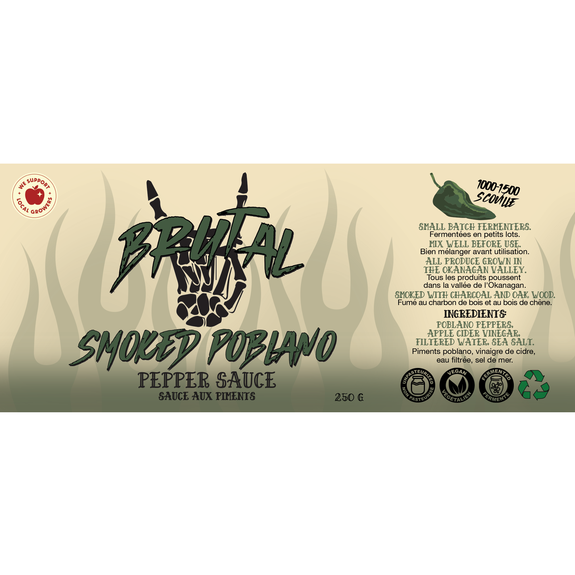 Oak and Charcoal Smoked Poblano Pepper Sauce 250 g