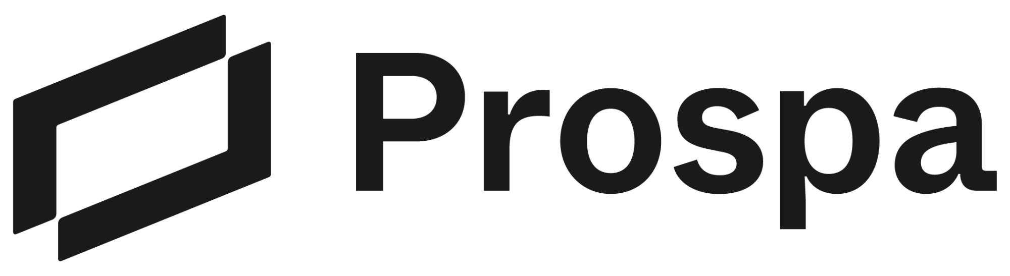 Prospa logo with stylized black financial document icon
