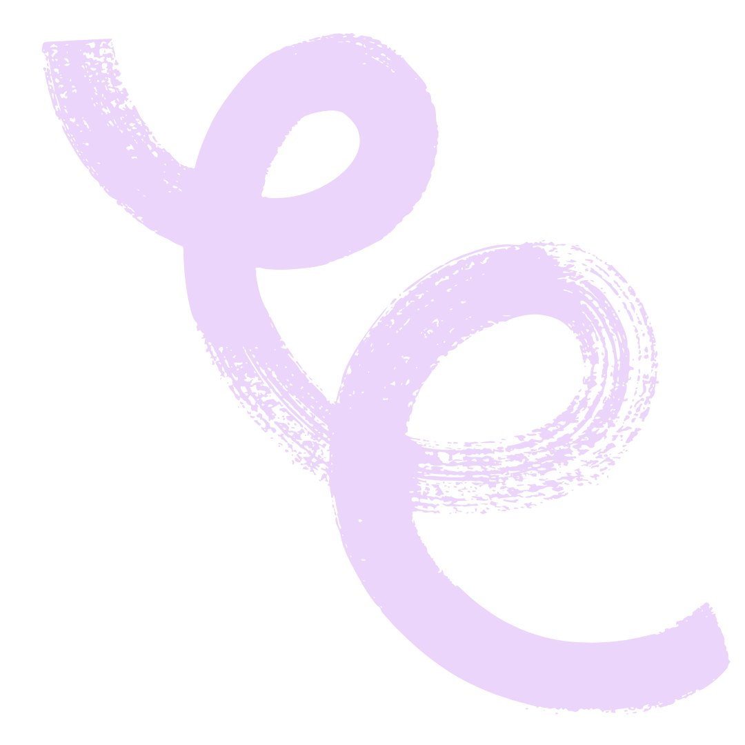 Stylized lavender ampersand symbol on a black background.