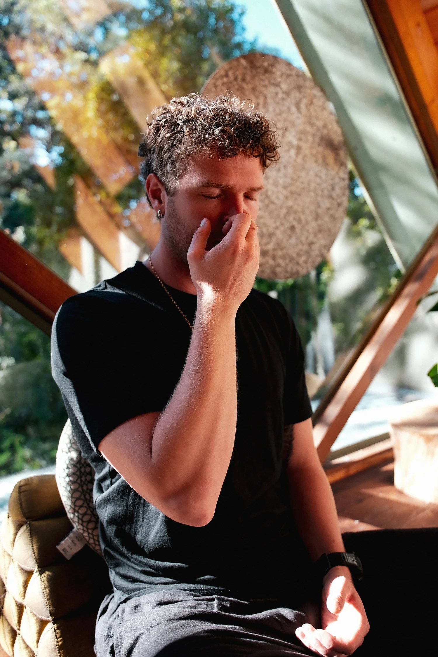A meditator in the A-frame