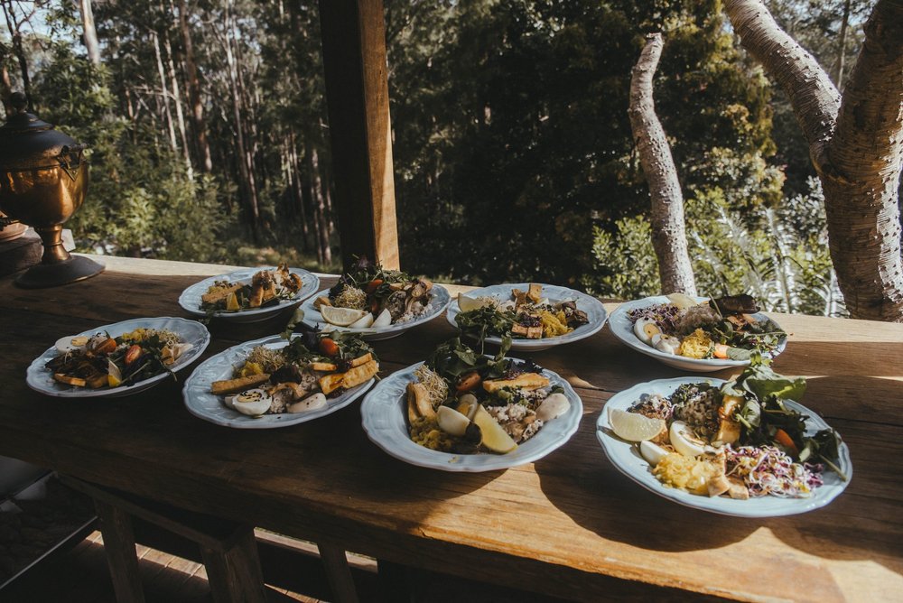 Shared dinner on the deck