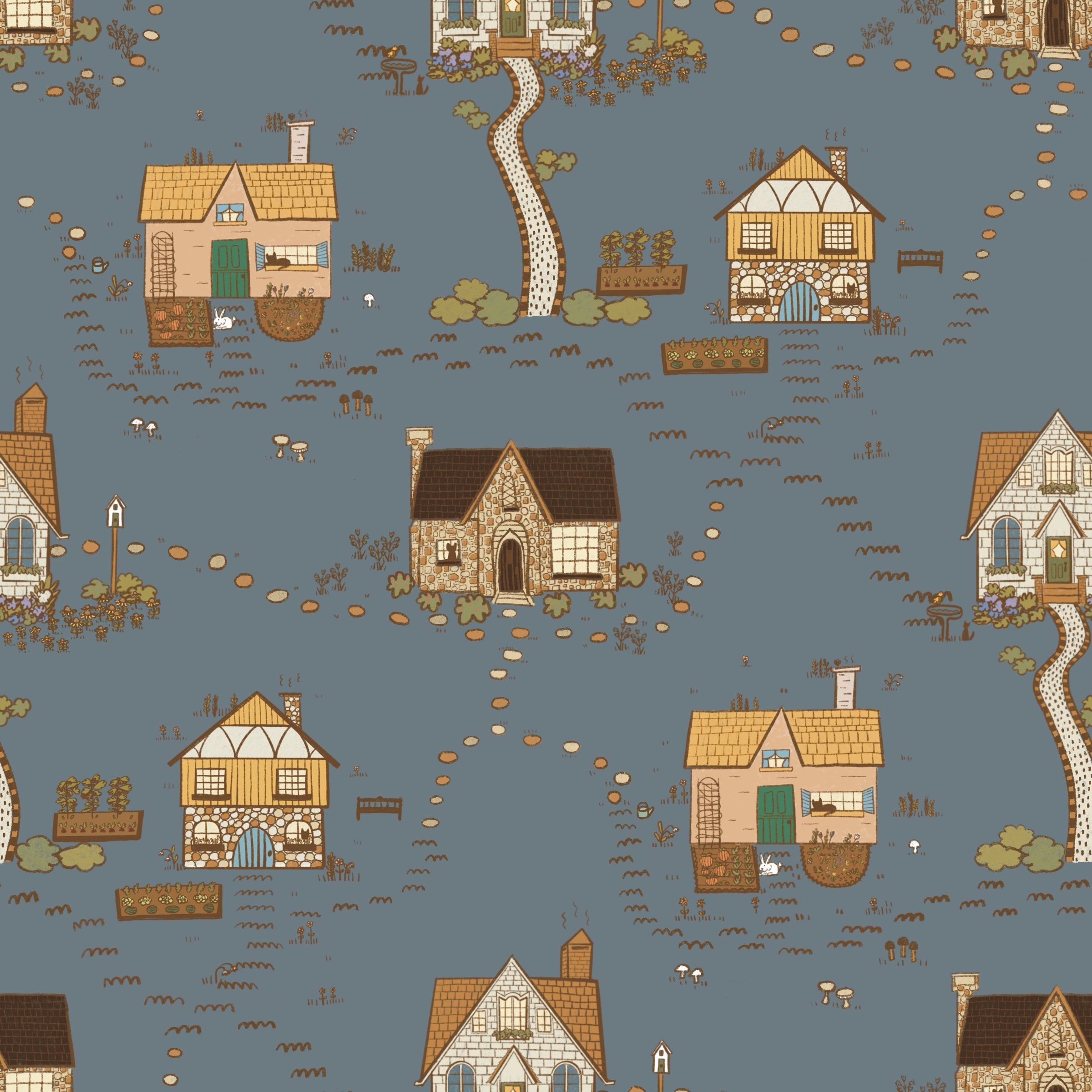 Cottage Community-Blue-HW24-B47