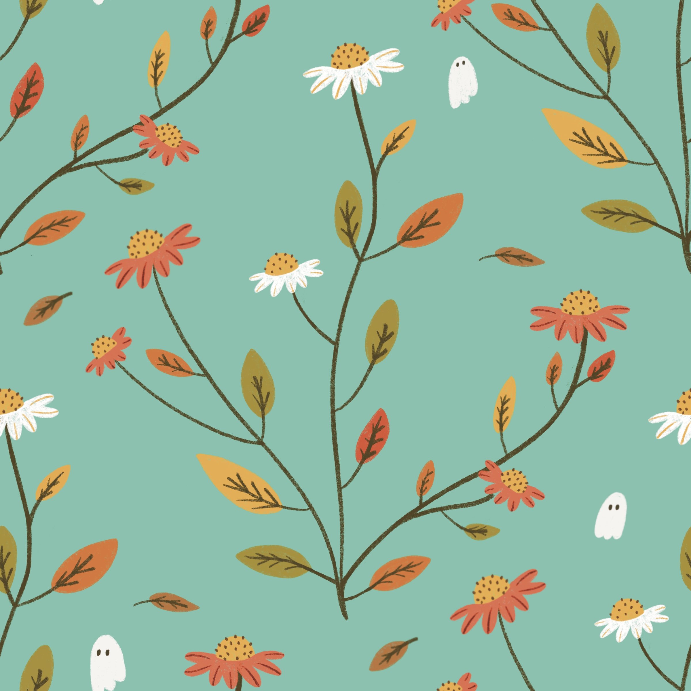 Garden Ghosts-Aqua-HW24-C75