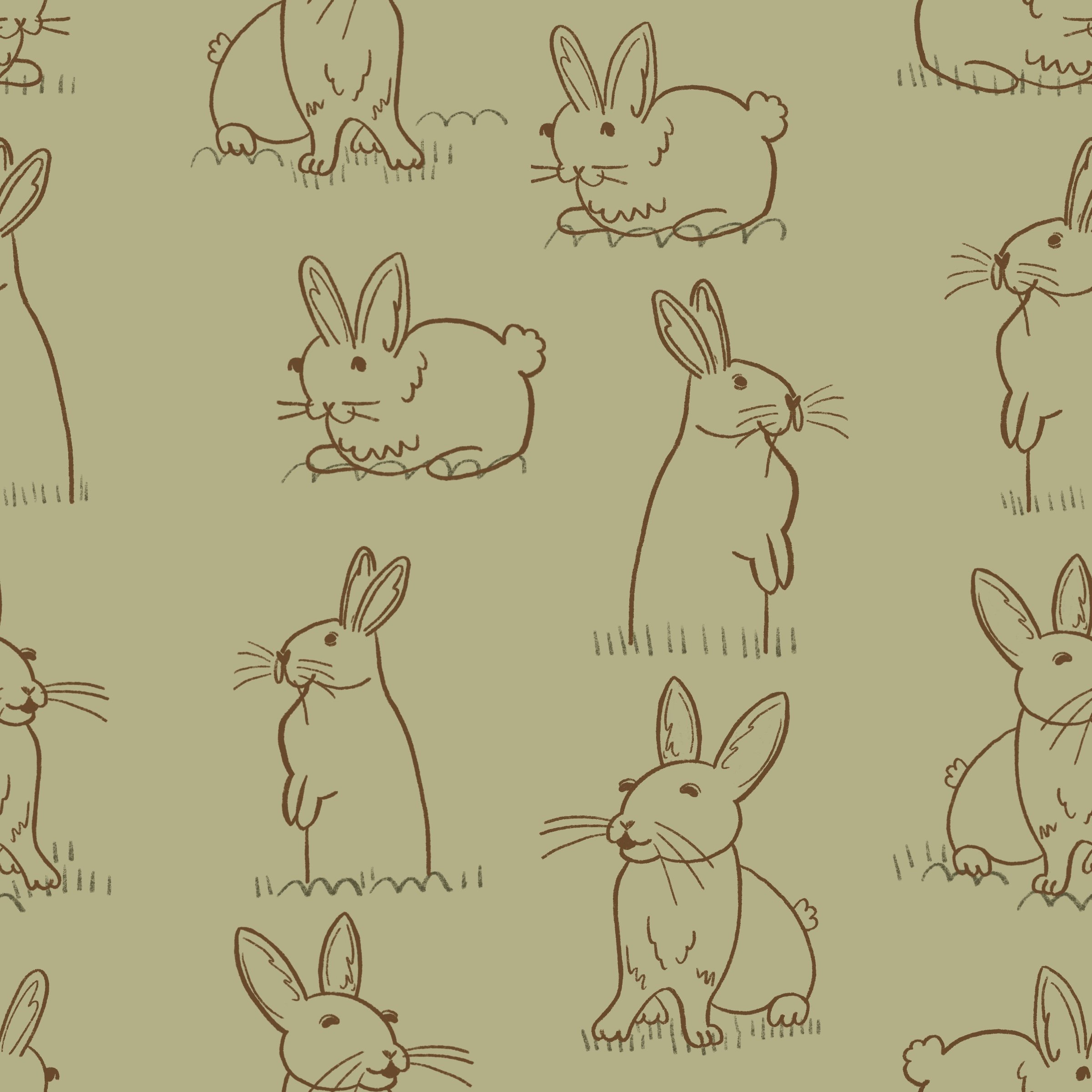 Minimalist Bunnies-Green-HW24-B33