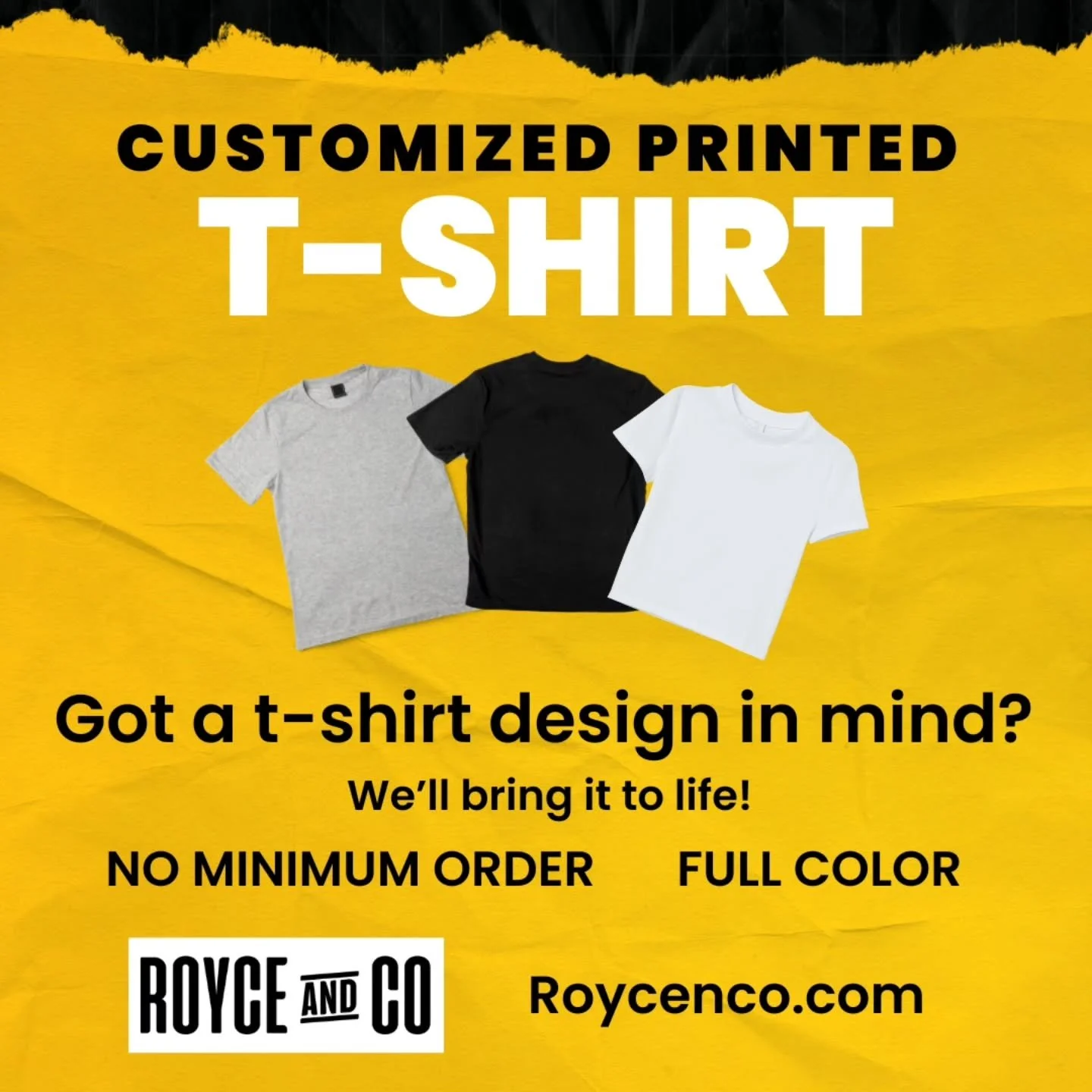 🎨 Got a T-Shirt Design?
👕 We’ve Got the Printing Covered!
Whether it's your artwork, brand logo, or a bold statement, if you can design it, we can print it!
🔥 No minimums
🚚 Fast turnaround
💥 High-quality prints
👉Roycenco.com
#CustomTe