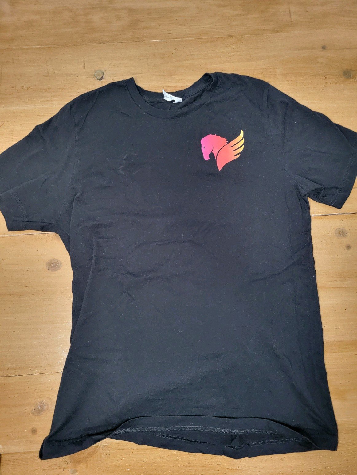 Black t-shirt with large Blaze Racing Co. on back