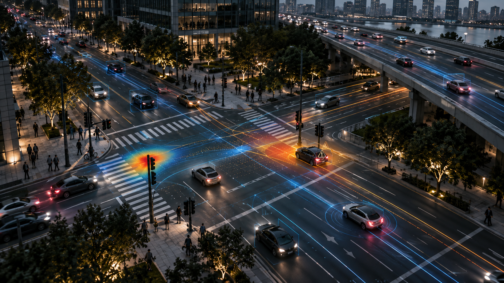Citian AI transportation safety analytics visual showing roadway and intersection data