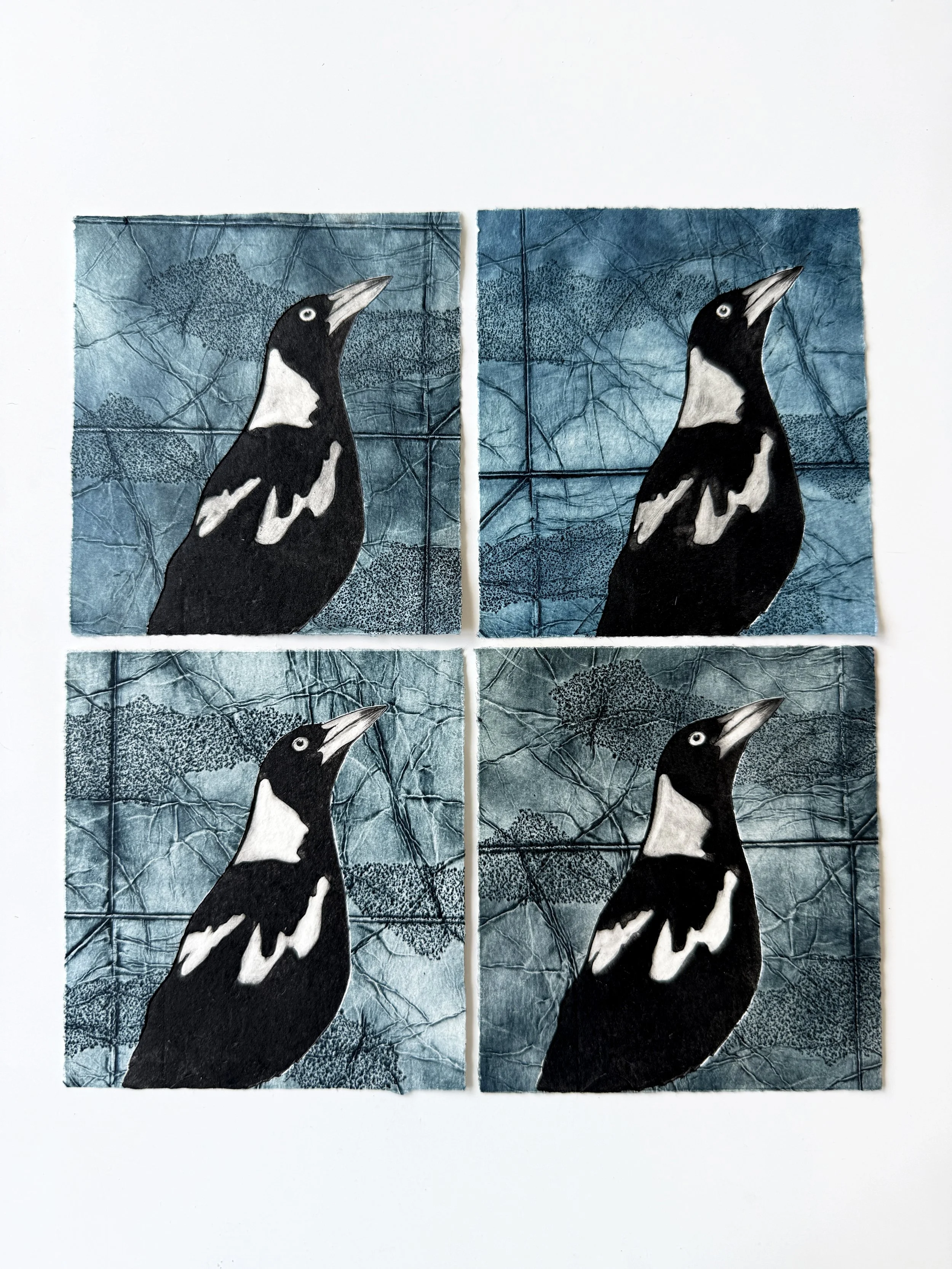 Collagraph Print - HEAD IN THE CLOUDS