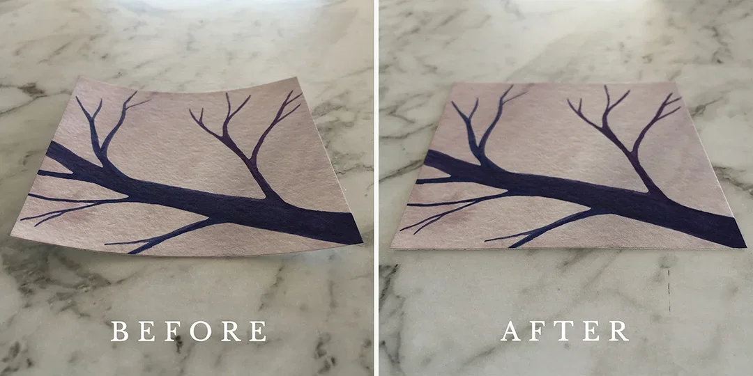 How to: Flatten Buckled Watercolour Paper