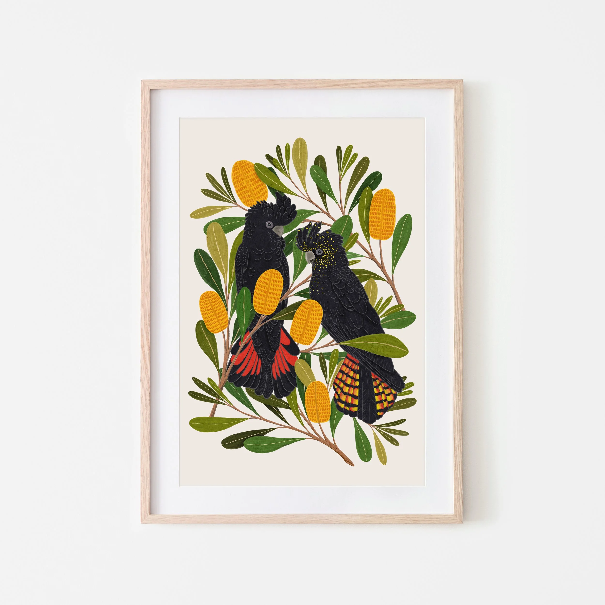 Art Print - Cockatoos and Banksia