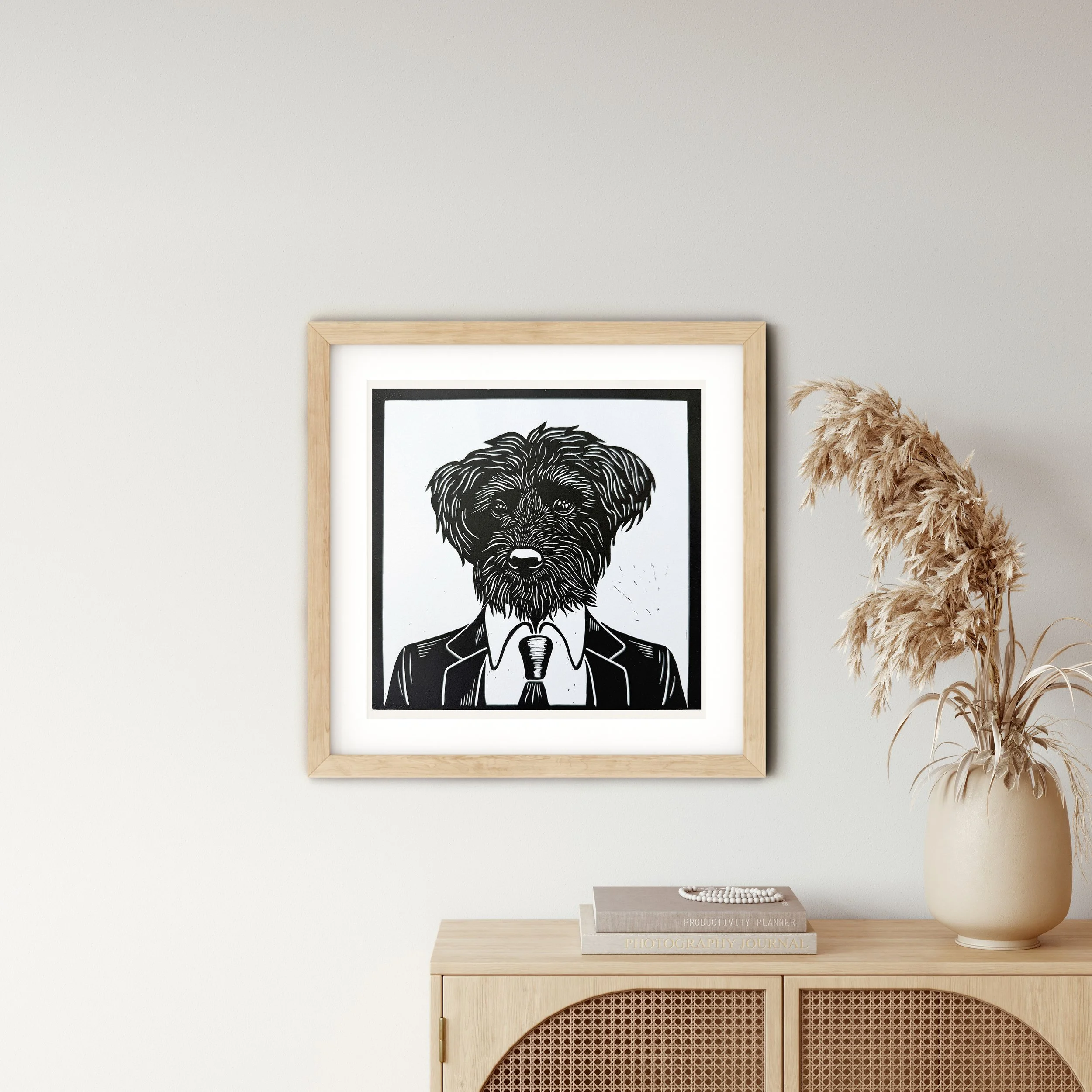 Linocut Print - THE WORKING DOG