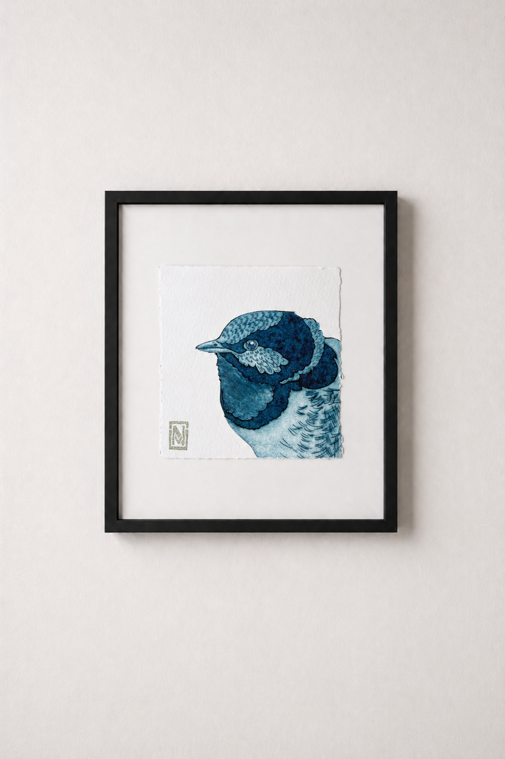 Collagraph Print - PORTRAIT OF A FAIRY WREN