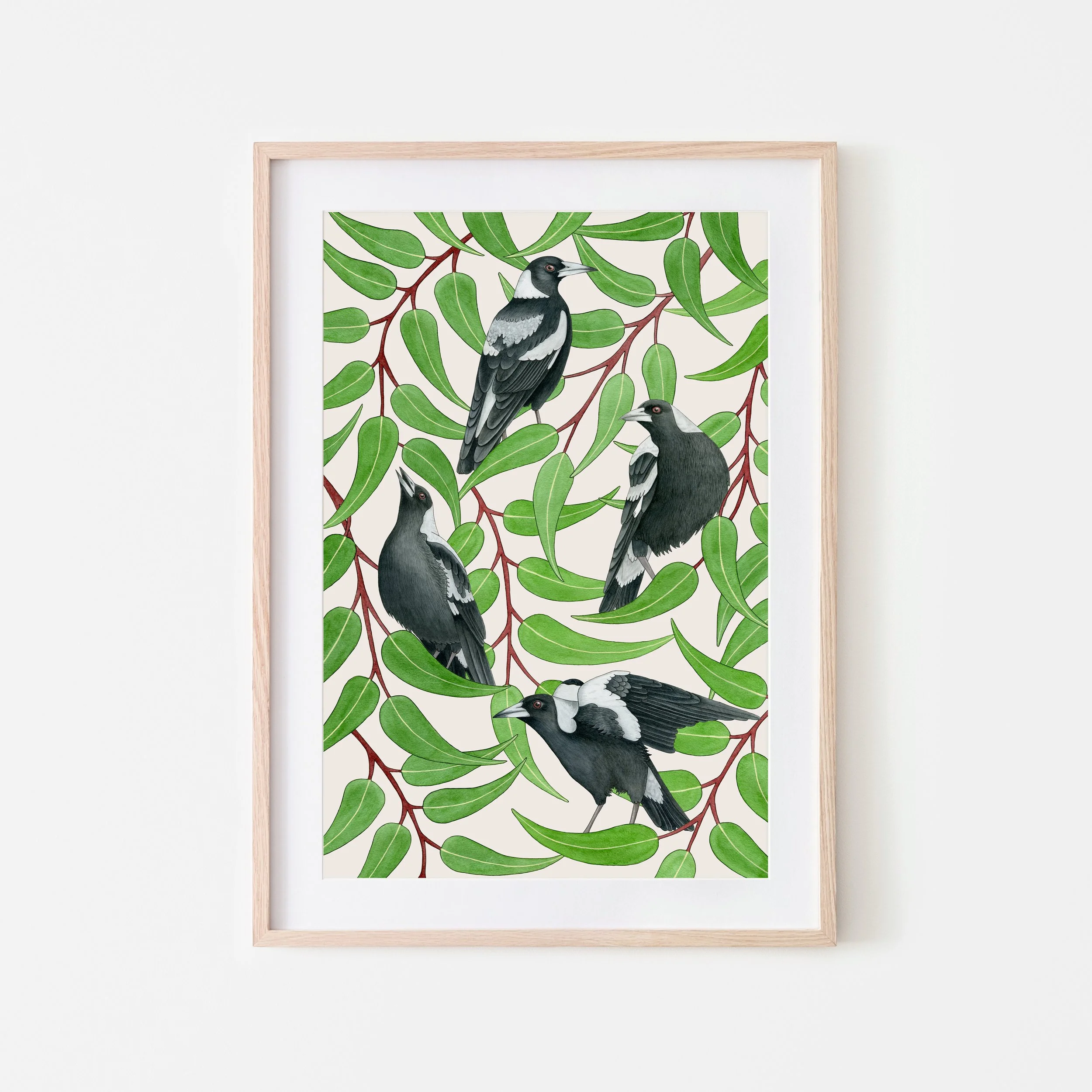 Art Print - WARBLING MAGPIES