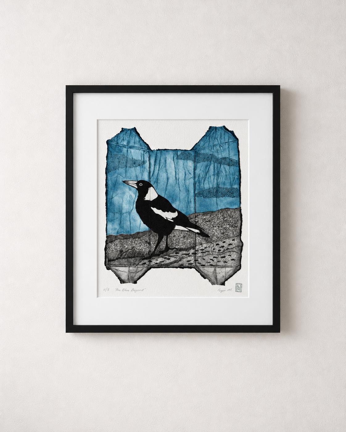 Collagraph Print - BEYOND THE BLUE