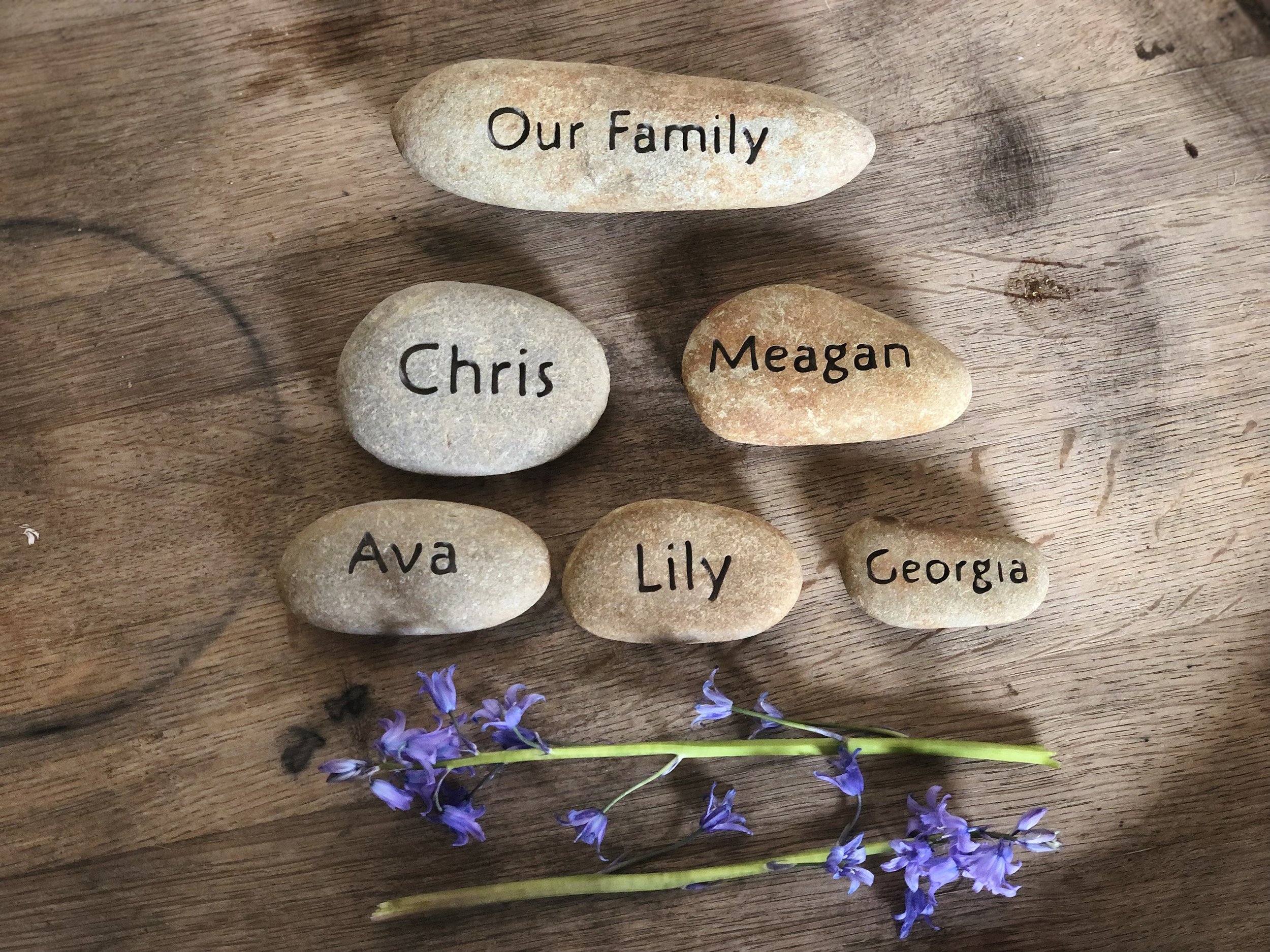 Engraved Stone Co Family name stones name pebbles wedding name stones