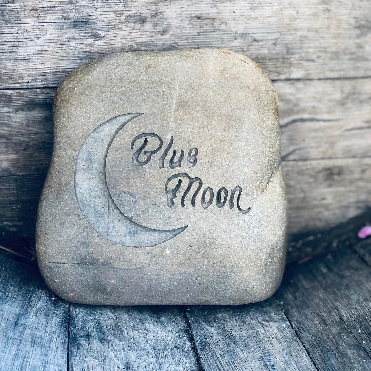 Engraved Stone Co_ Blue Moon Logo Stone business logo stone