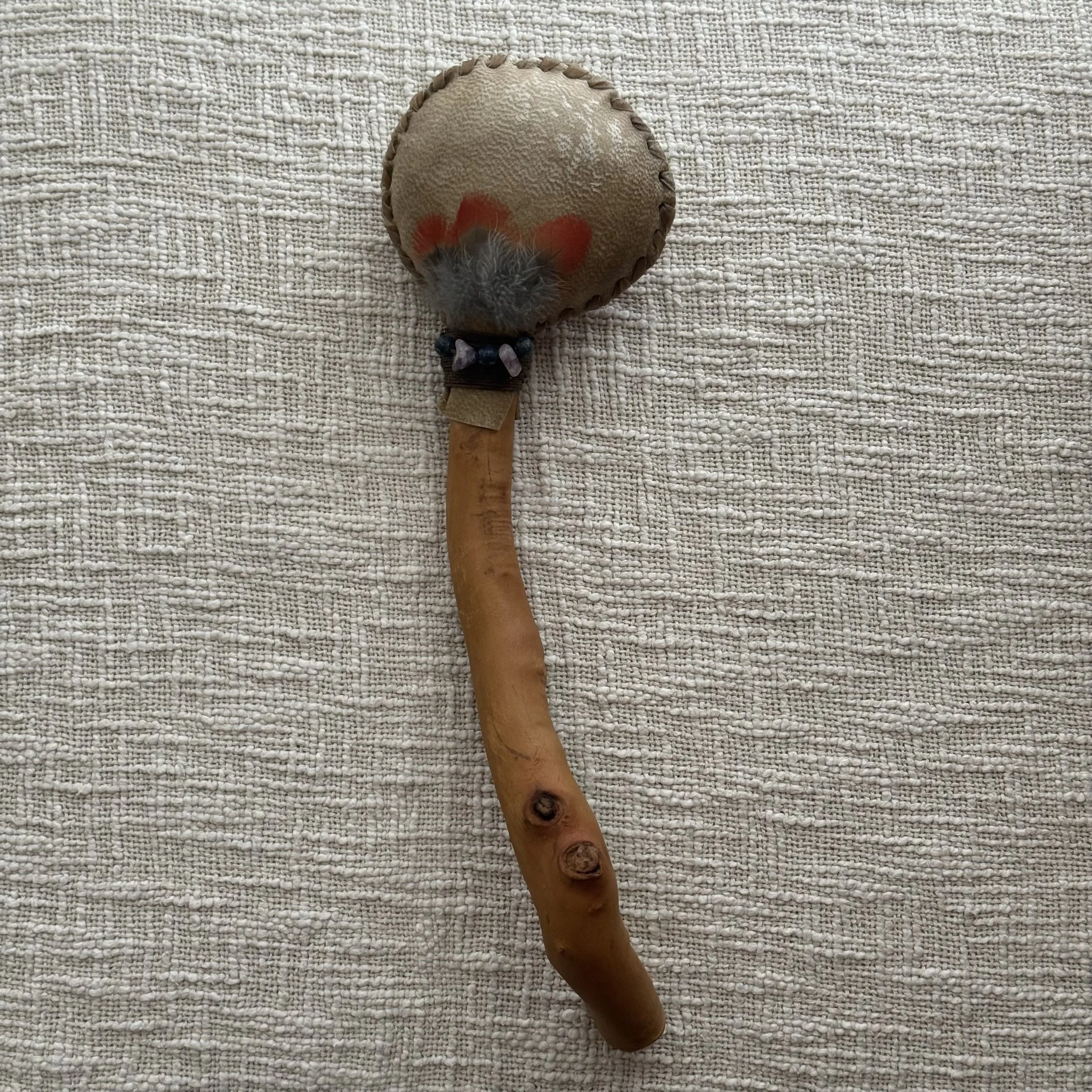 Shamanic Rattle- Crimson Rosella