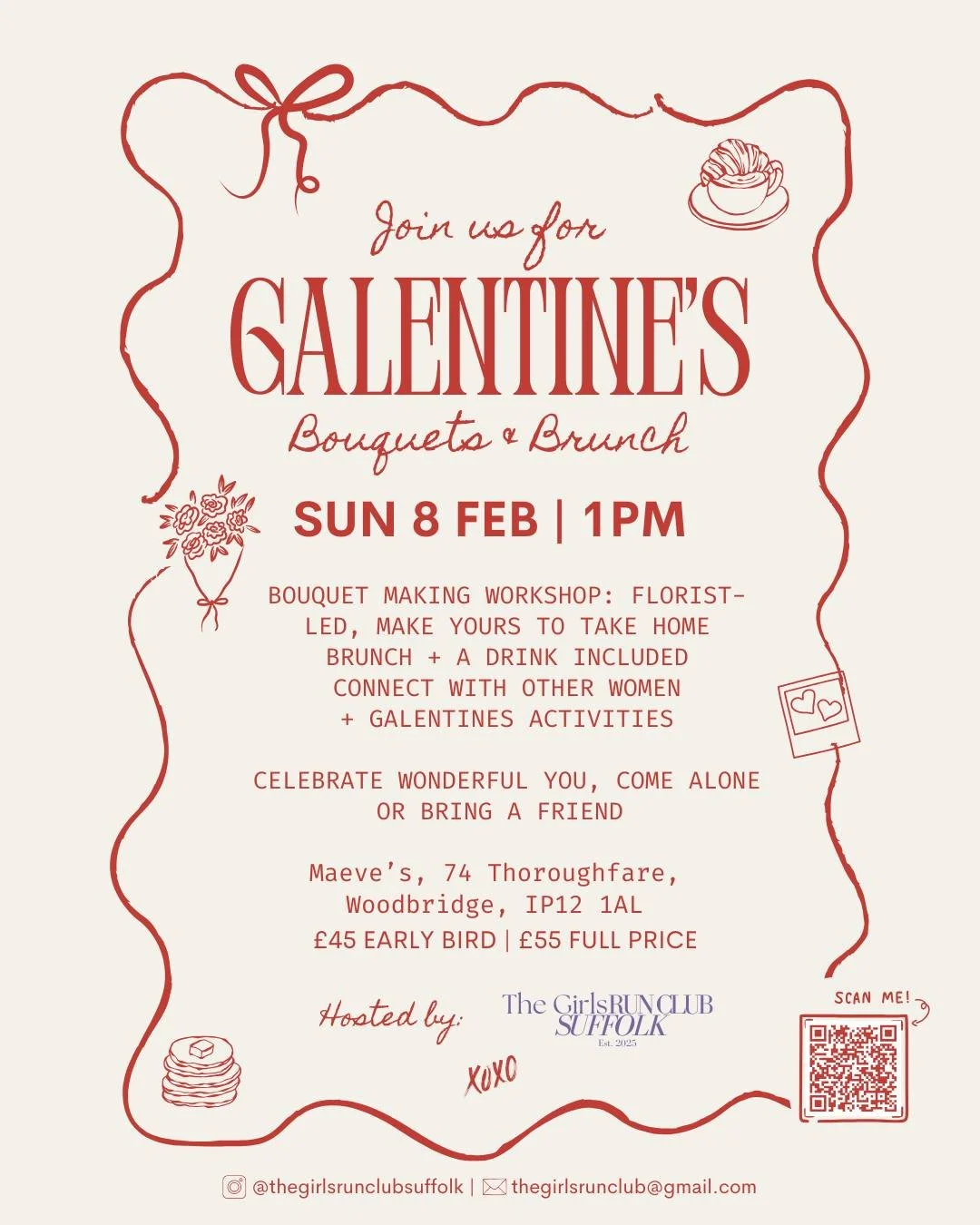 We can't wait for this.

Join us on Sunday 8 February, for Galentine's Bouquets and Brunch, hosted by @thegirlsrunclubsuffolk 

Dive in to two hours of Galentine's activities, including a florist-led workshop, helping you to create a beautiful bouque