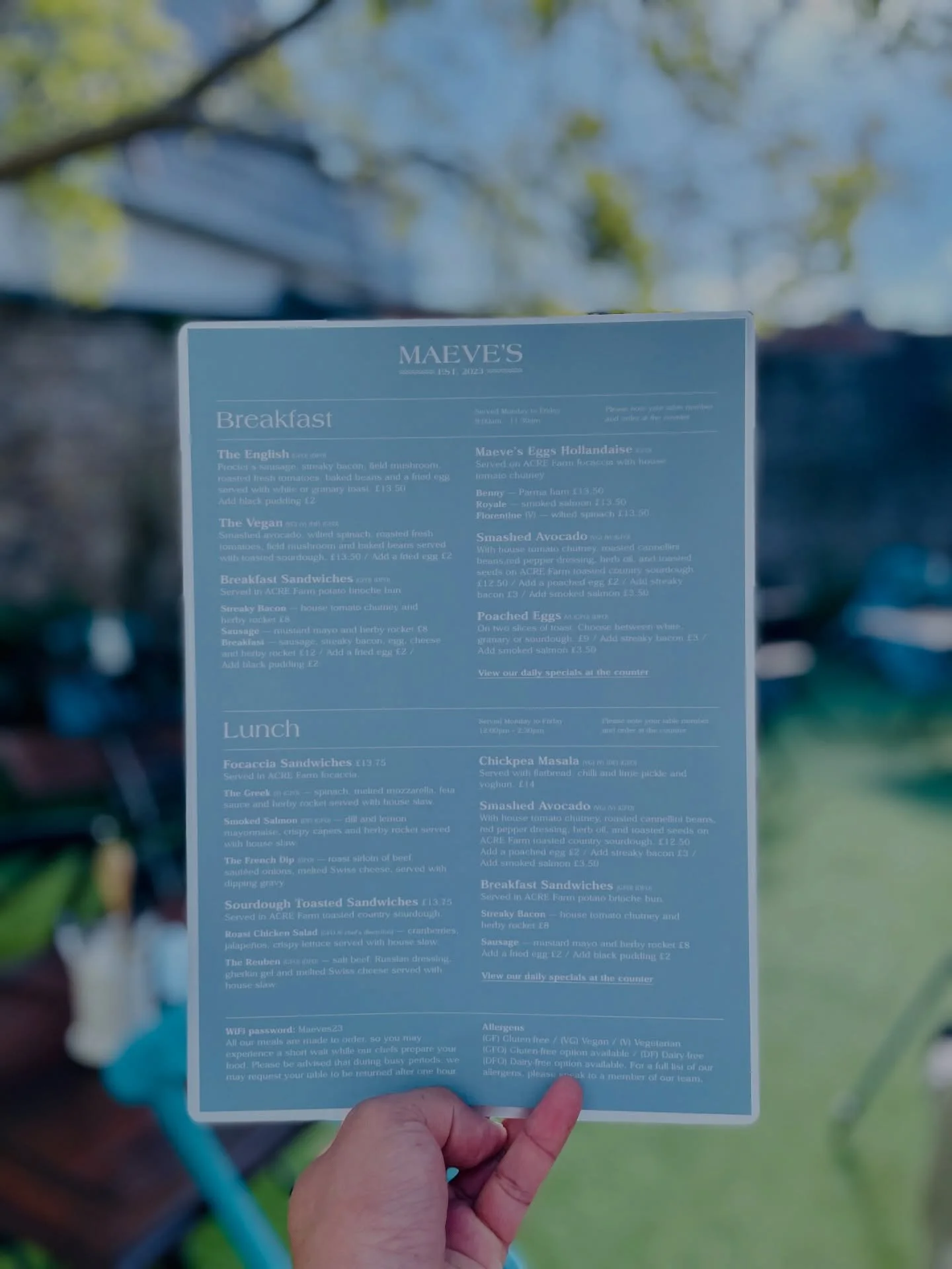 Hey friends! ❤️

Spring is in the air and so is our brand-new menu!

Join us for breakfast from 9-11:30am and lunch from 12:30pm. Which new dish will be your spring favourite? 🤩

Can't wait to see you all soon!

Team Maeve's.

#cafe #springmenu #woo