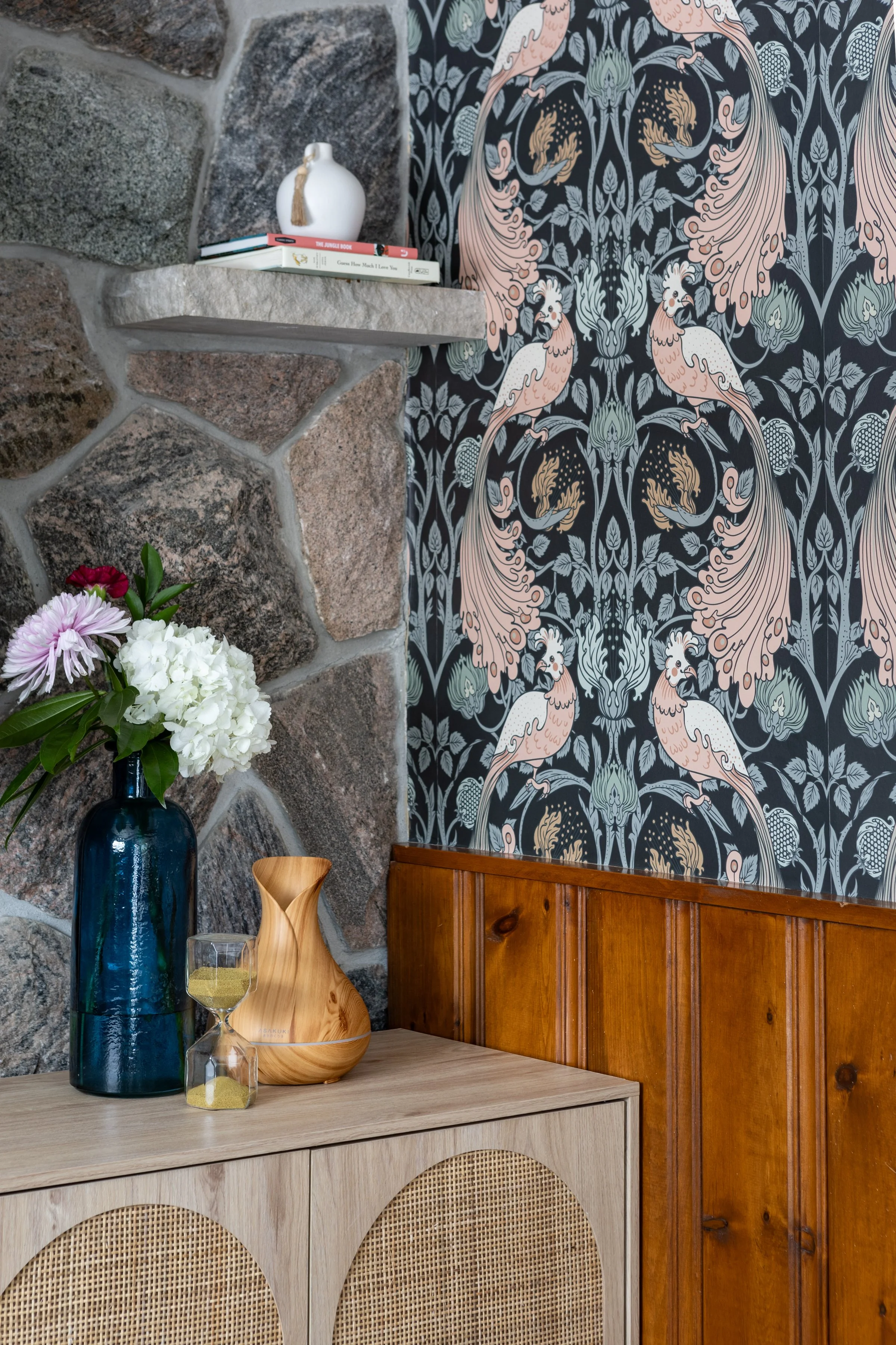 Family room — moody transitional main floor renovation in Ajax Ontario, Project Dream Home by Inspired Spaces Design Studio