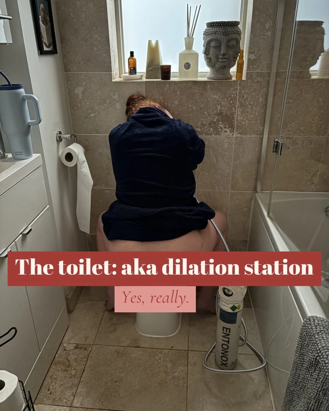 The toilet is often where labour can start to shift.

It supports forward leaning, pelvic opening and gravity.

It allows fluids to drain naturally.

It offers privacy when hormones need safety.

If you find yourself retreating to the bathroom in lab