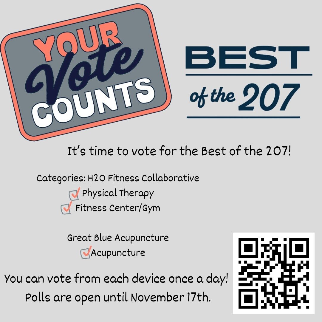 We couldn't do it without YOU!

Thank you so much for all of your support as we've been nominated for the best physical therapy clinic and fitness center in the 207 👏

You can vote for us once a day until November 17th! The link is in the comments s