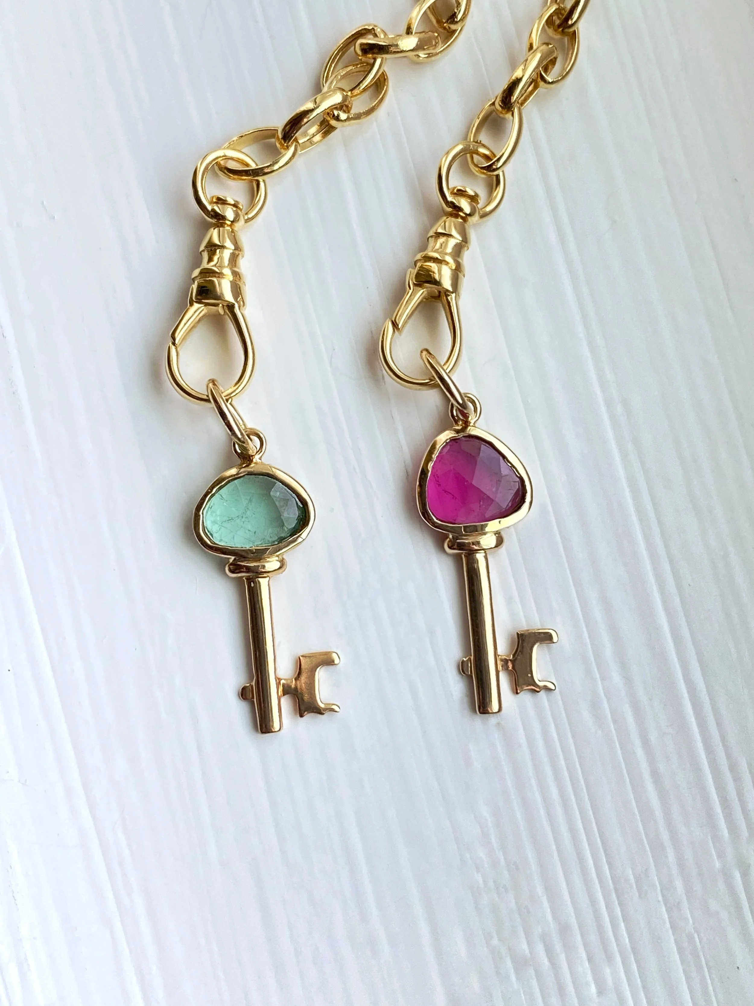 Rose Cut Tourmaline Key