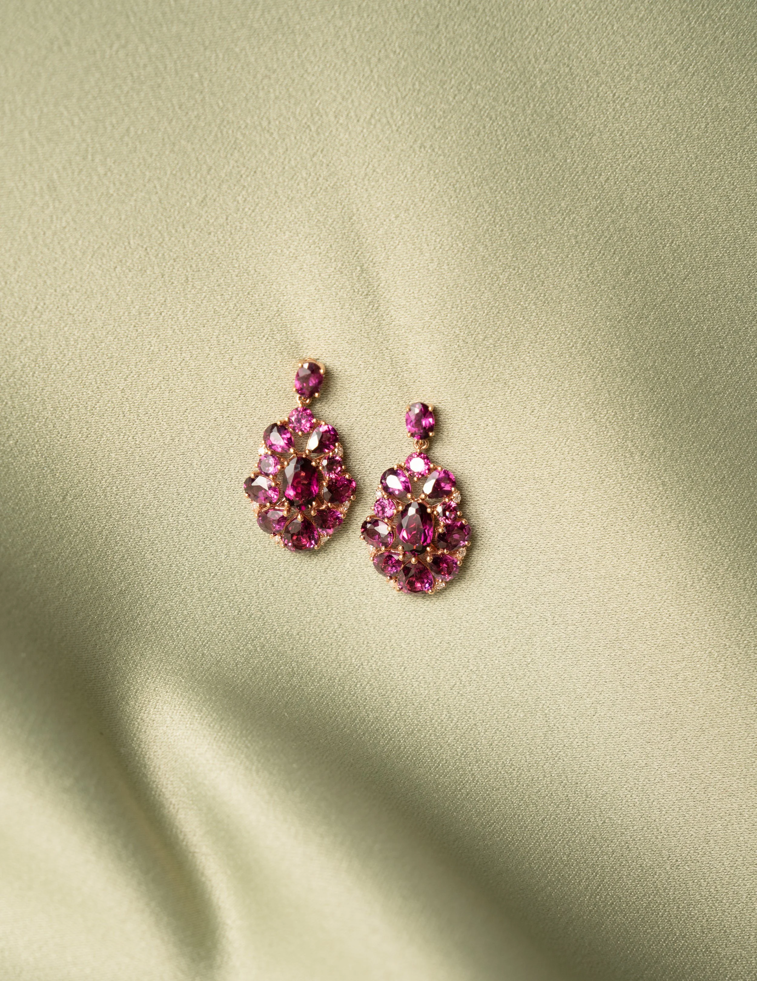 Rhodolite Garnet Drop Earrings