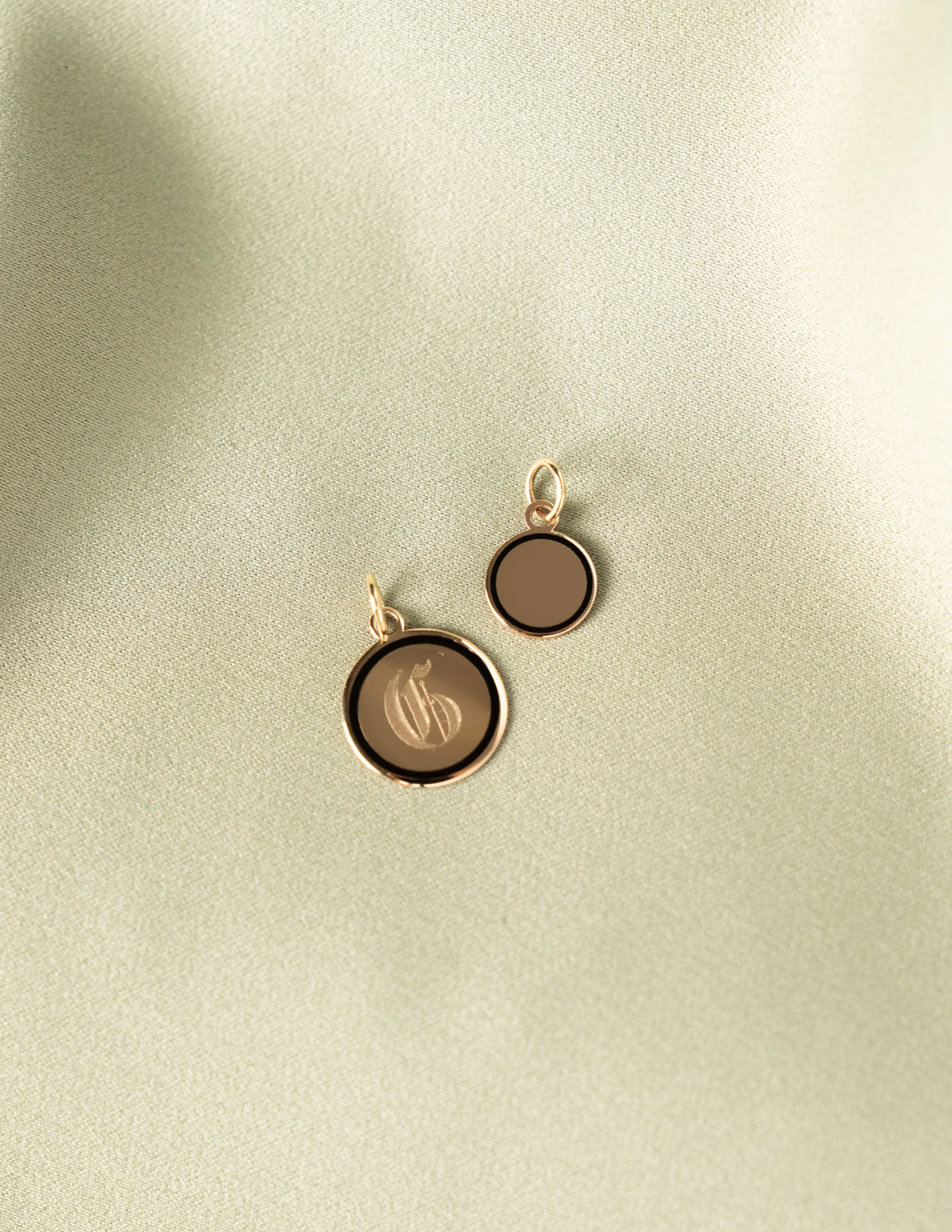 Black Enamel Medallions - Two Sizes