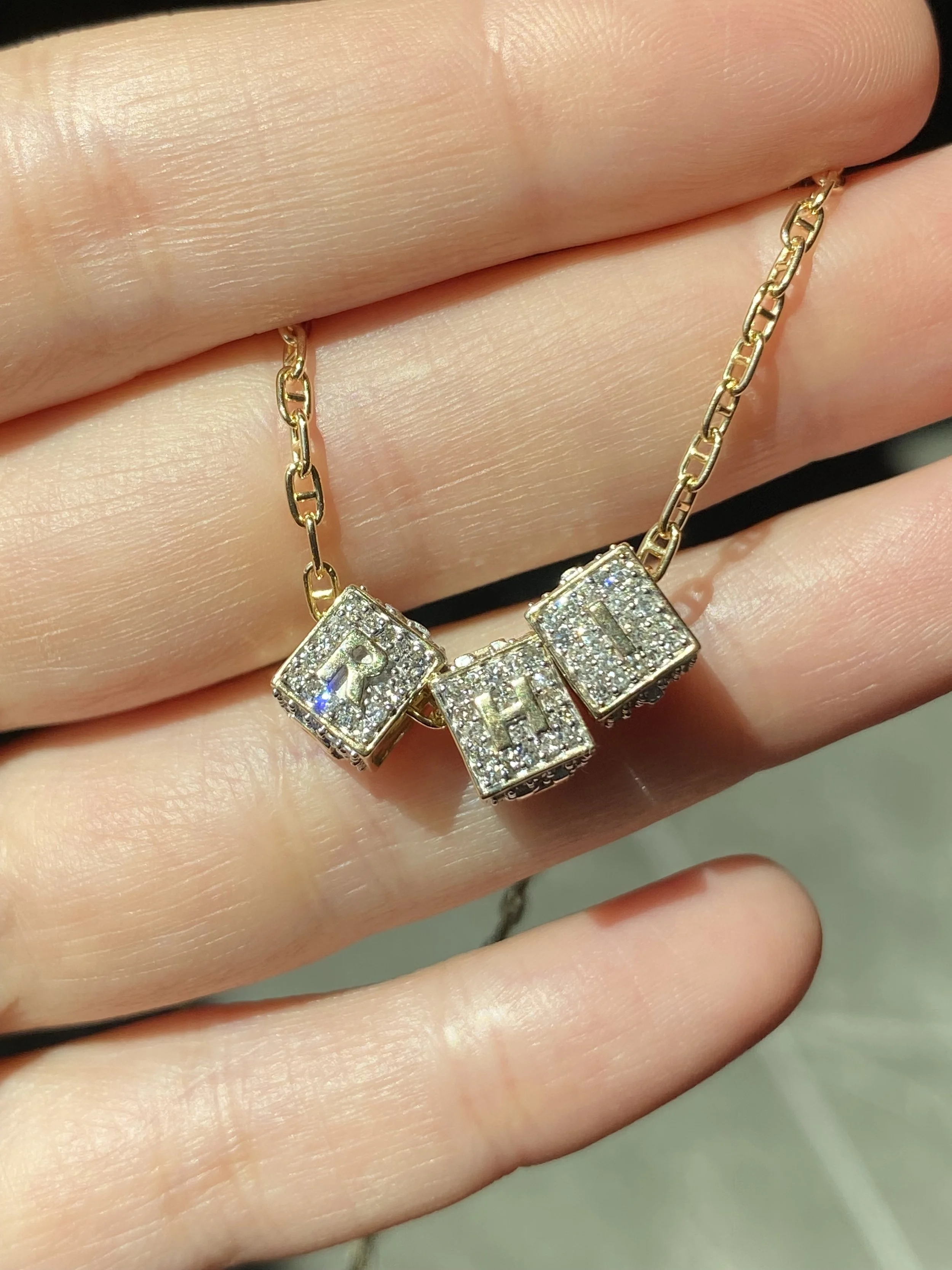 SUMMER SALE - Diamond Alphablock Beads
