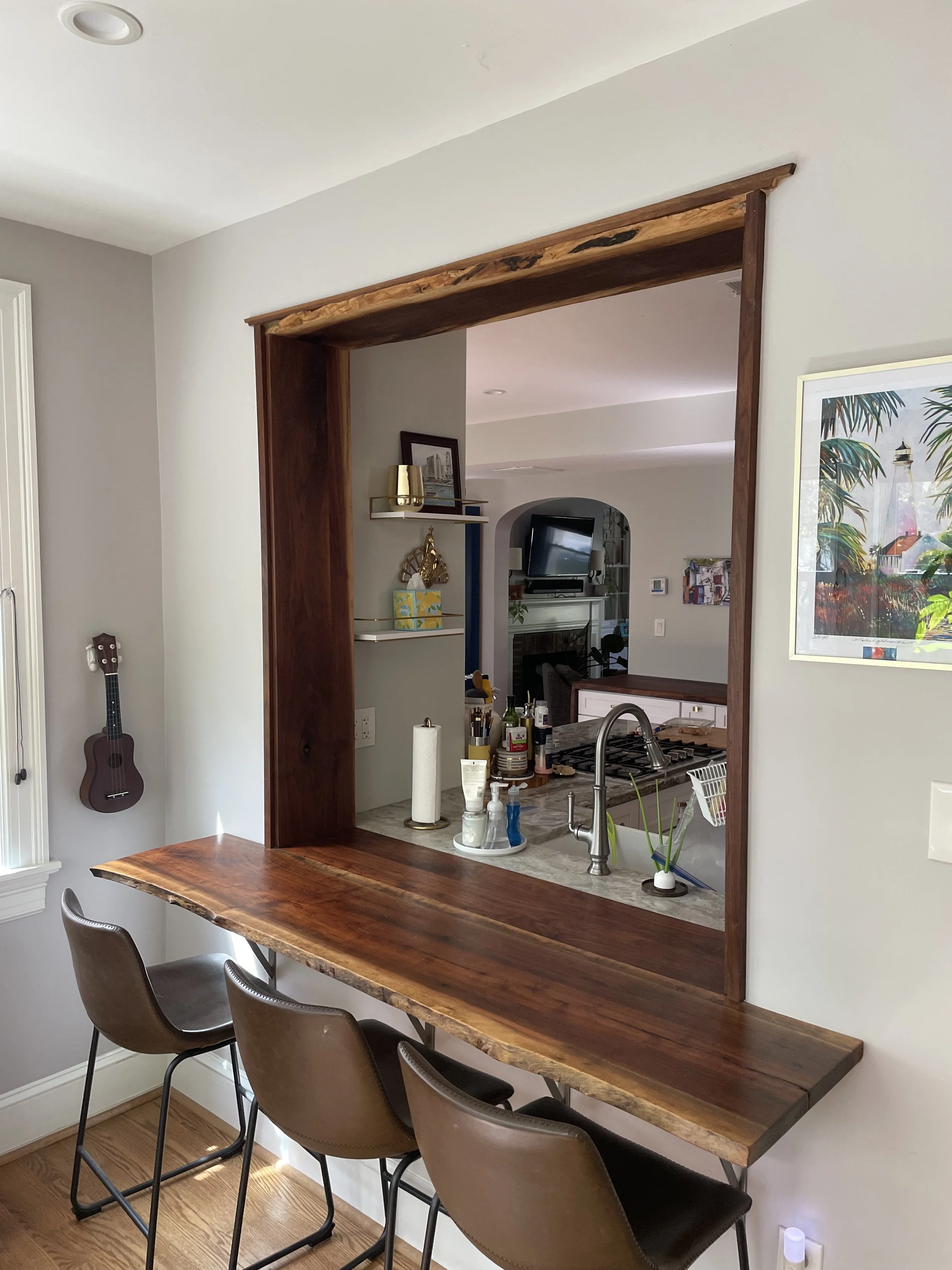 Live edge walnut breakfast nook top