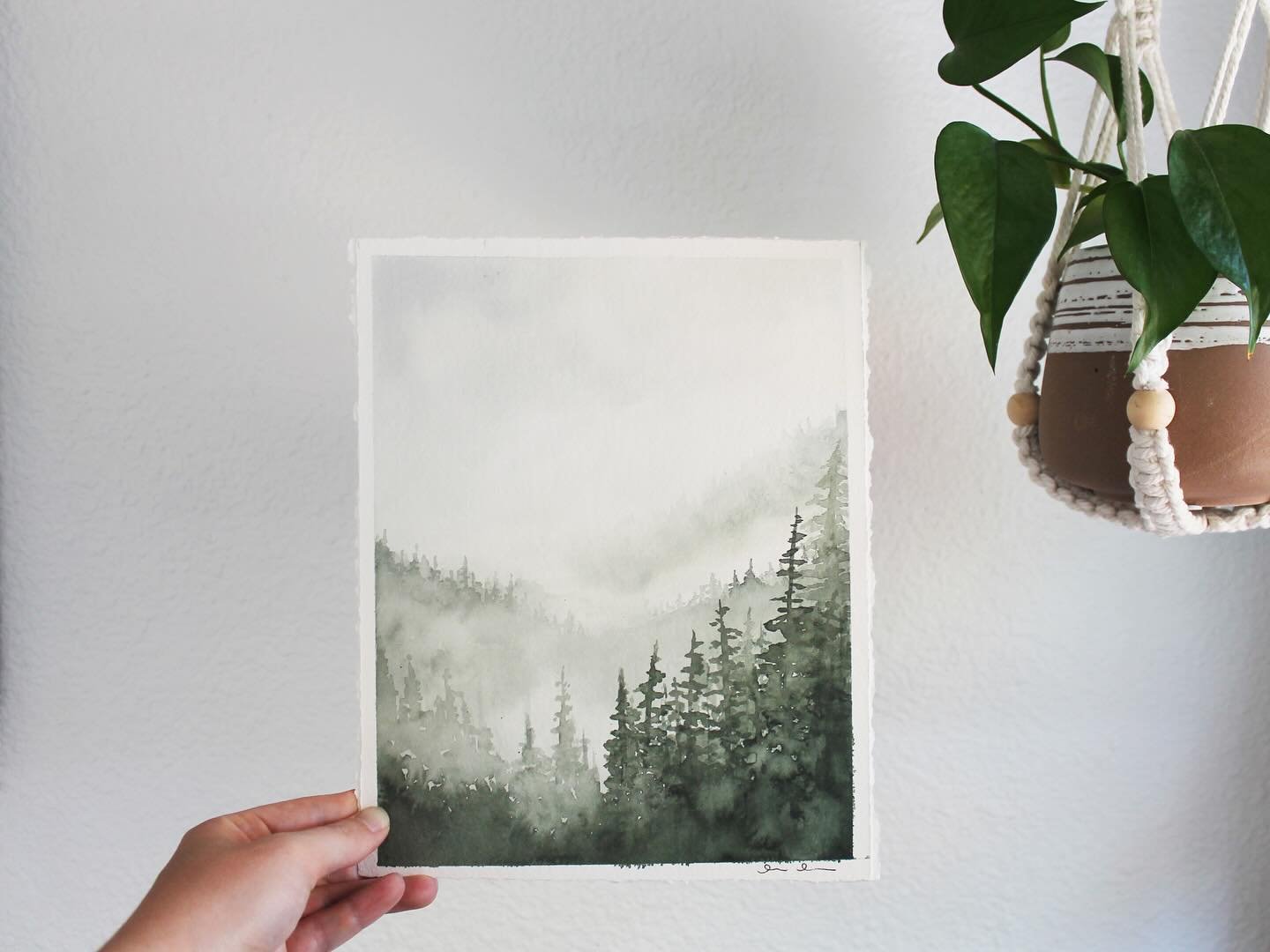Treeline | 8x10 original watercolor
Buy on Etsy, link in bio!

This is one of the originals that didn&rsquo;t get snagged at art show, listed now on #etsy 

Excited to keep making some of these original misty trees 🌲

#watercolor #watercolortree #wa