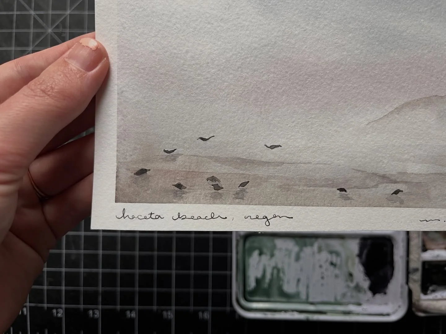 Sandpipers on the long wave break 🐦&zwj;⬛ 

Mini 5x7 watercolor study inspired by the Oregon Coast. Will be available at the next @wildbirdmarket, but DM if interested 🫶🏻