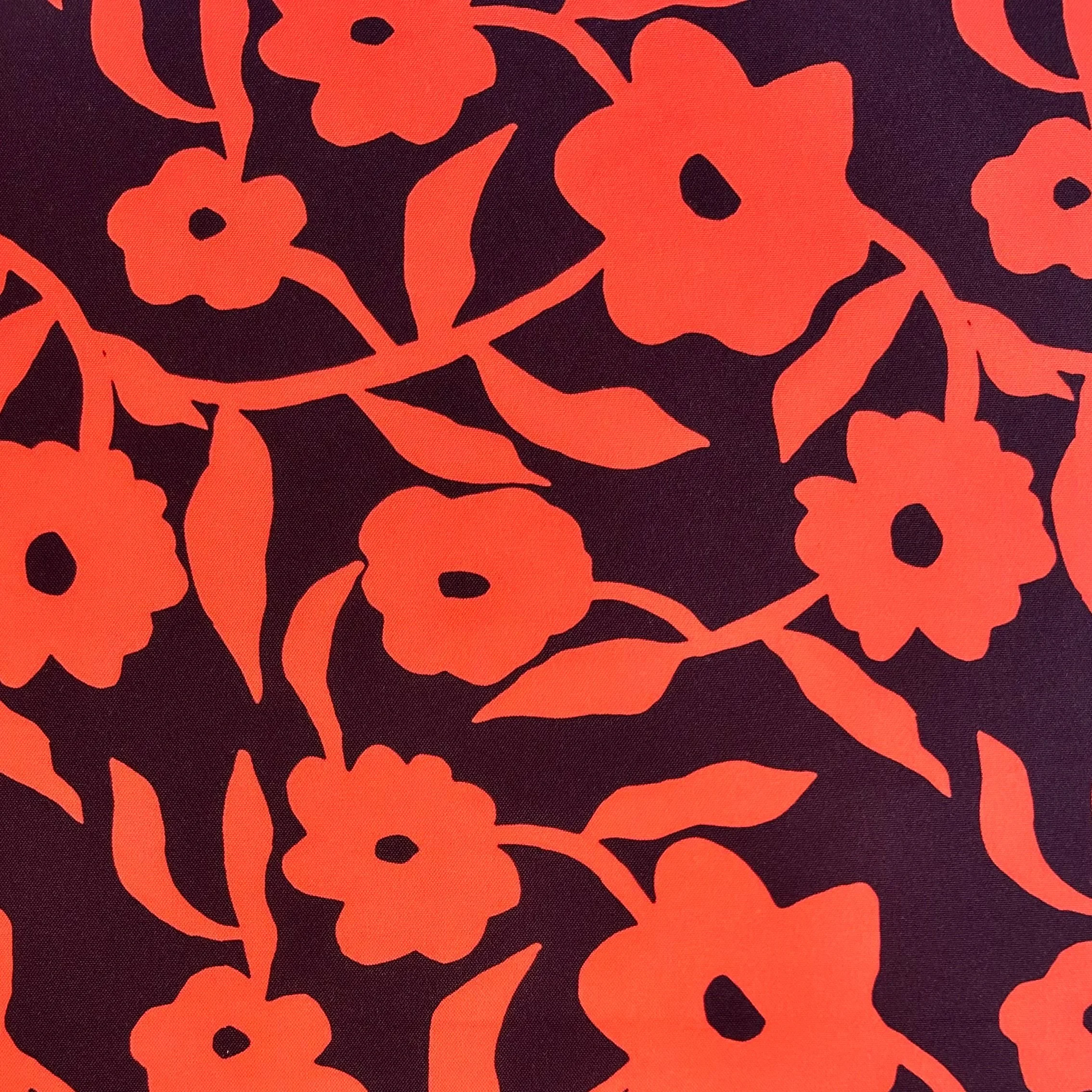 Brown and orange floral waterproof fabric by Jennie Fynn