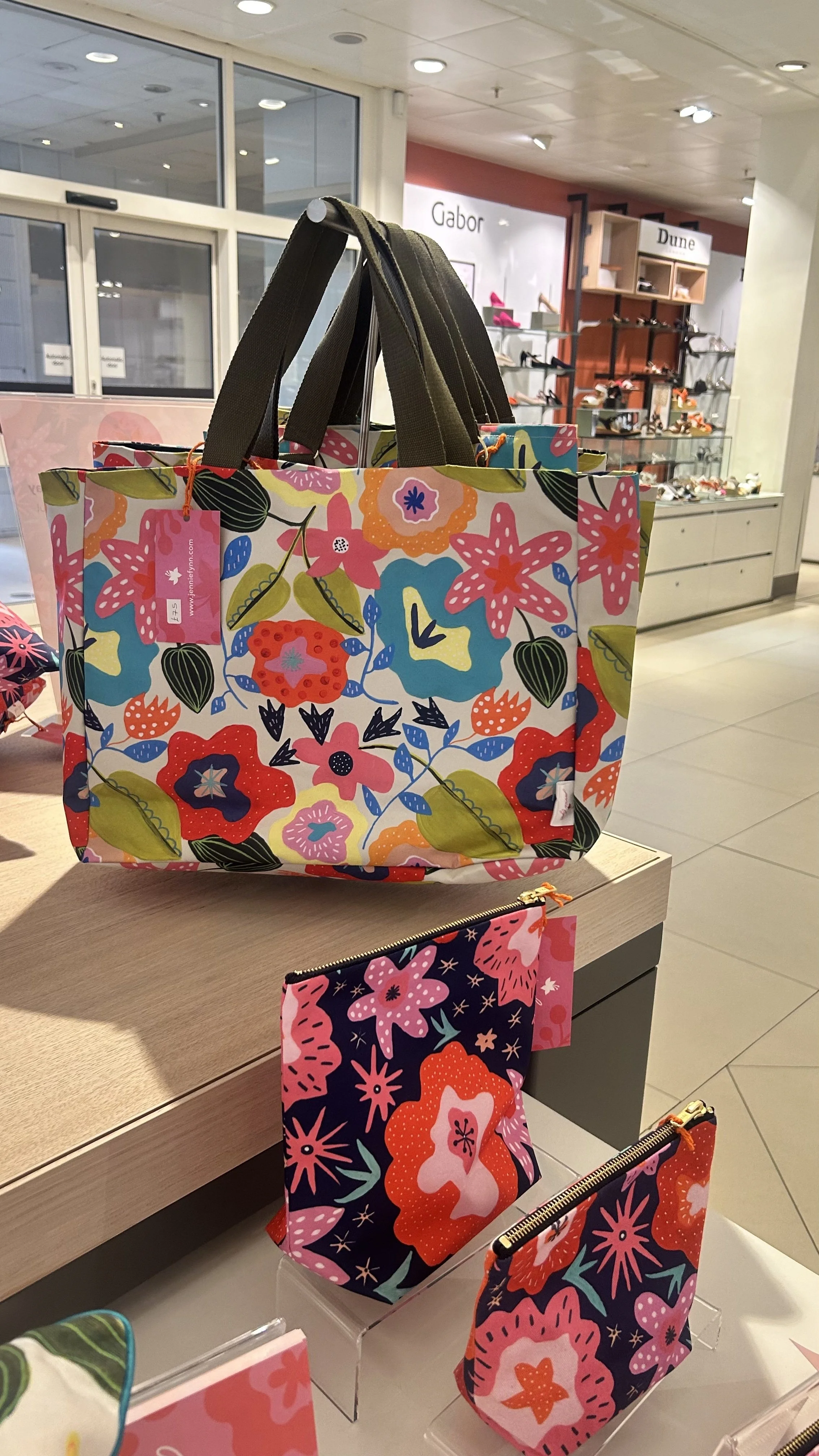 Large colourful waterproof tote bag by Jennie Fynn