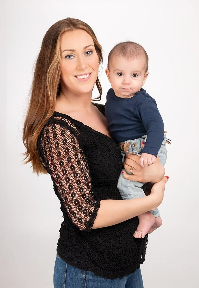 Familjefotografering mamma och barn studio