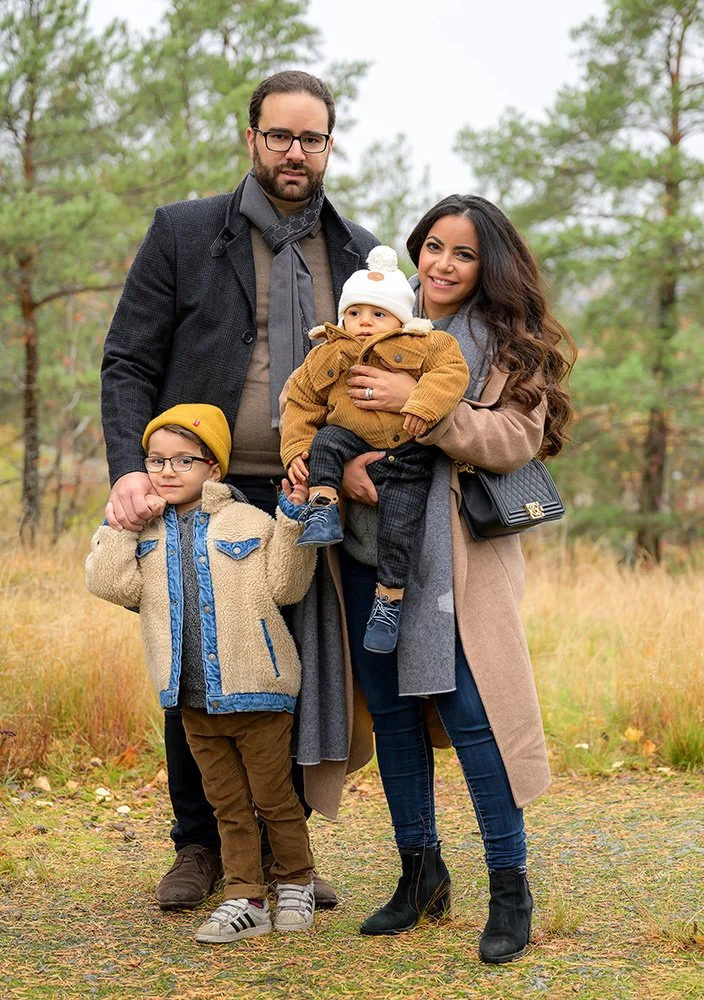 Familjefotografering utomhus höst
