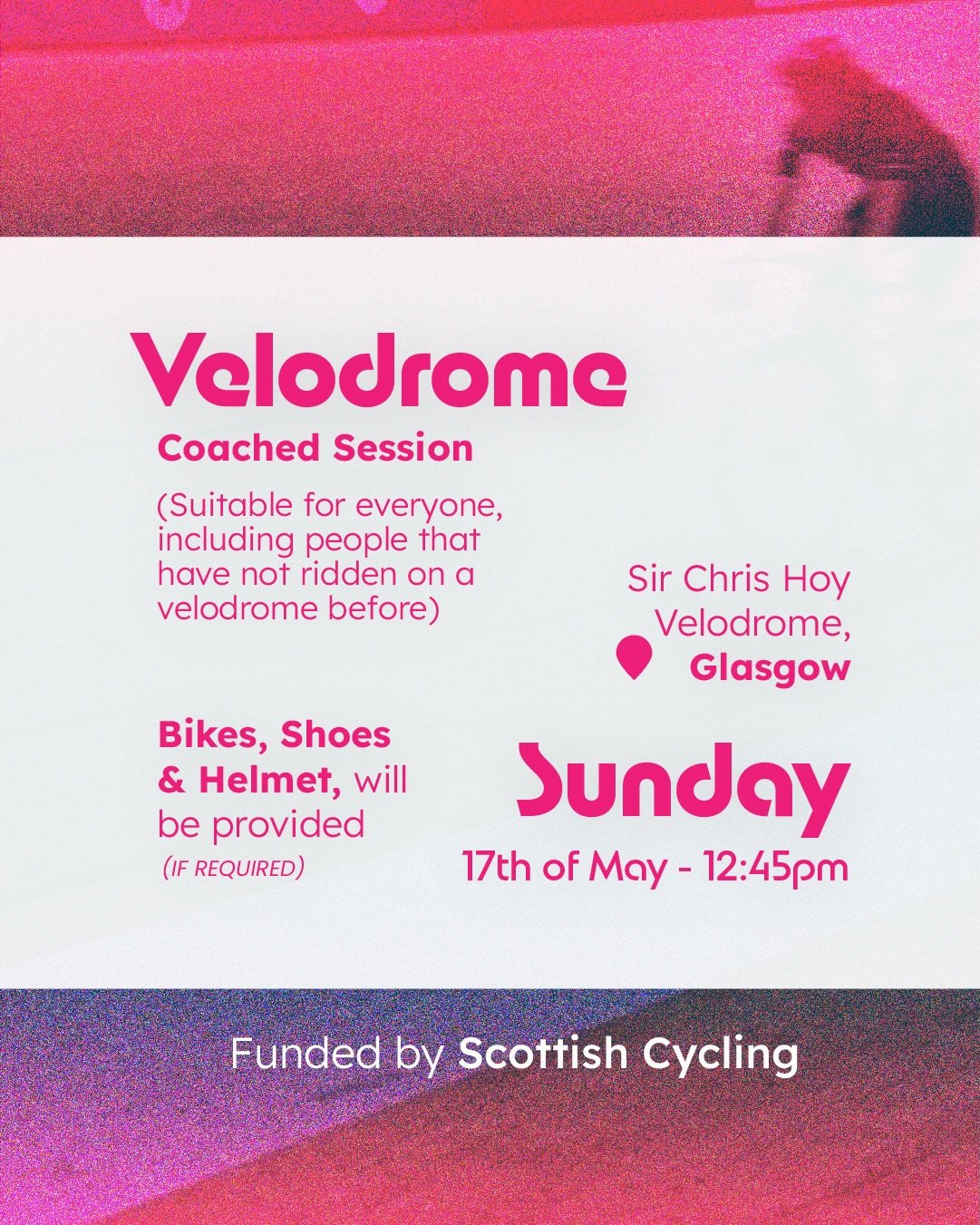A great opportunity to give track cycling a go!
Sign up link in bio.

Funded by @scottishcycling

Coordinator: @katiexhugs 

#velodrome #trackcycling #glasgow #womenwhoride