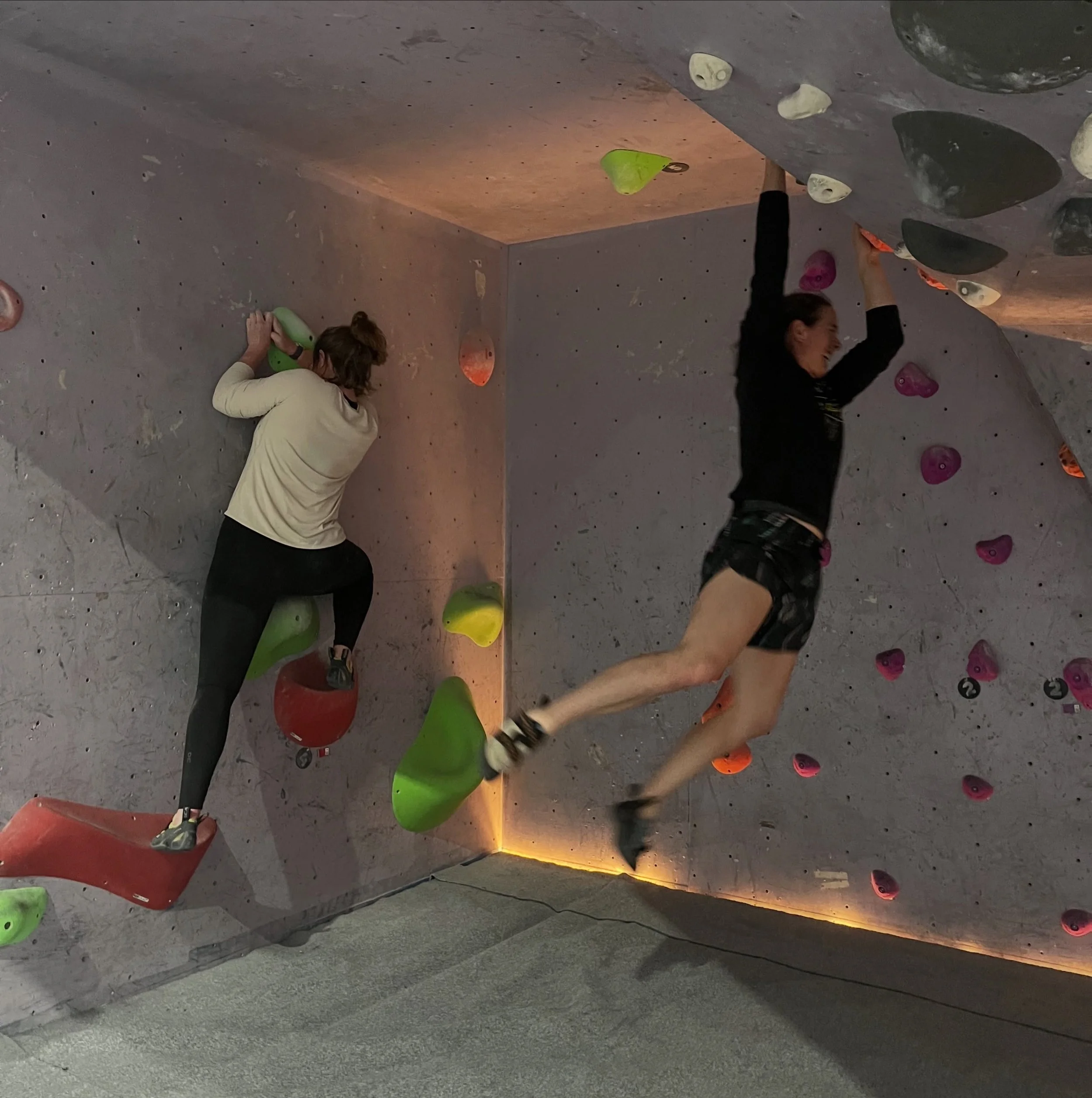 Super fun night yesterday at our monthly climbing night! We had everything: a castle, a slide, some strong campusing, ceiling pressing and creative heel-hooking going on! But the bulk of it was us chatting and having a laugh! Join us next time if you