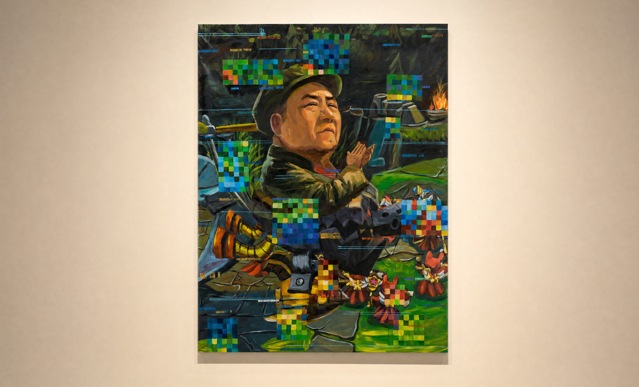  Summoners in the Rift: Mao , 2016, acrylic on canvas, 41.3 × 52 inches  