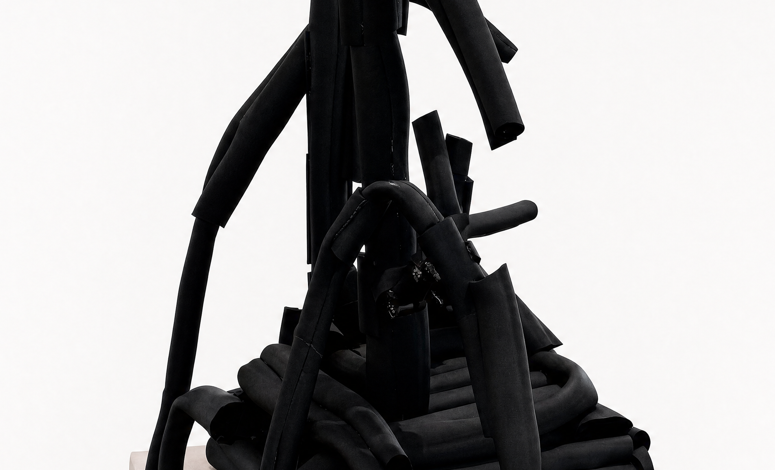   Rebel , 2024, rubber, kinect sensor and servo motors, 39 × 30 × 59 inches 