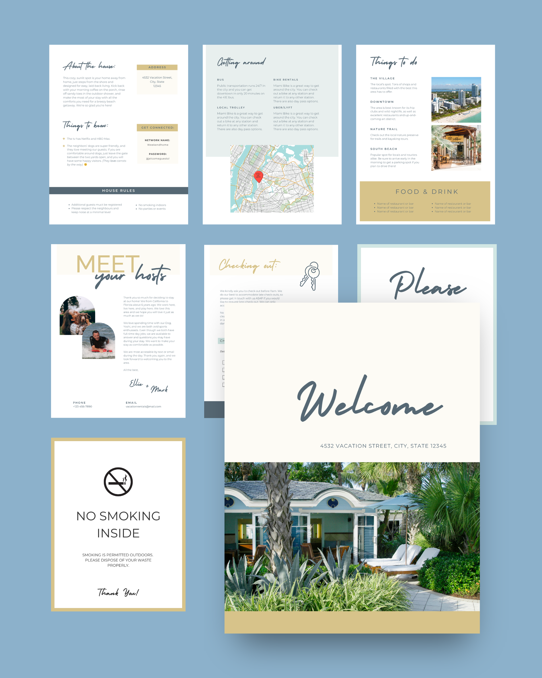 Rental Welcome Guide & Signage Bundle Template