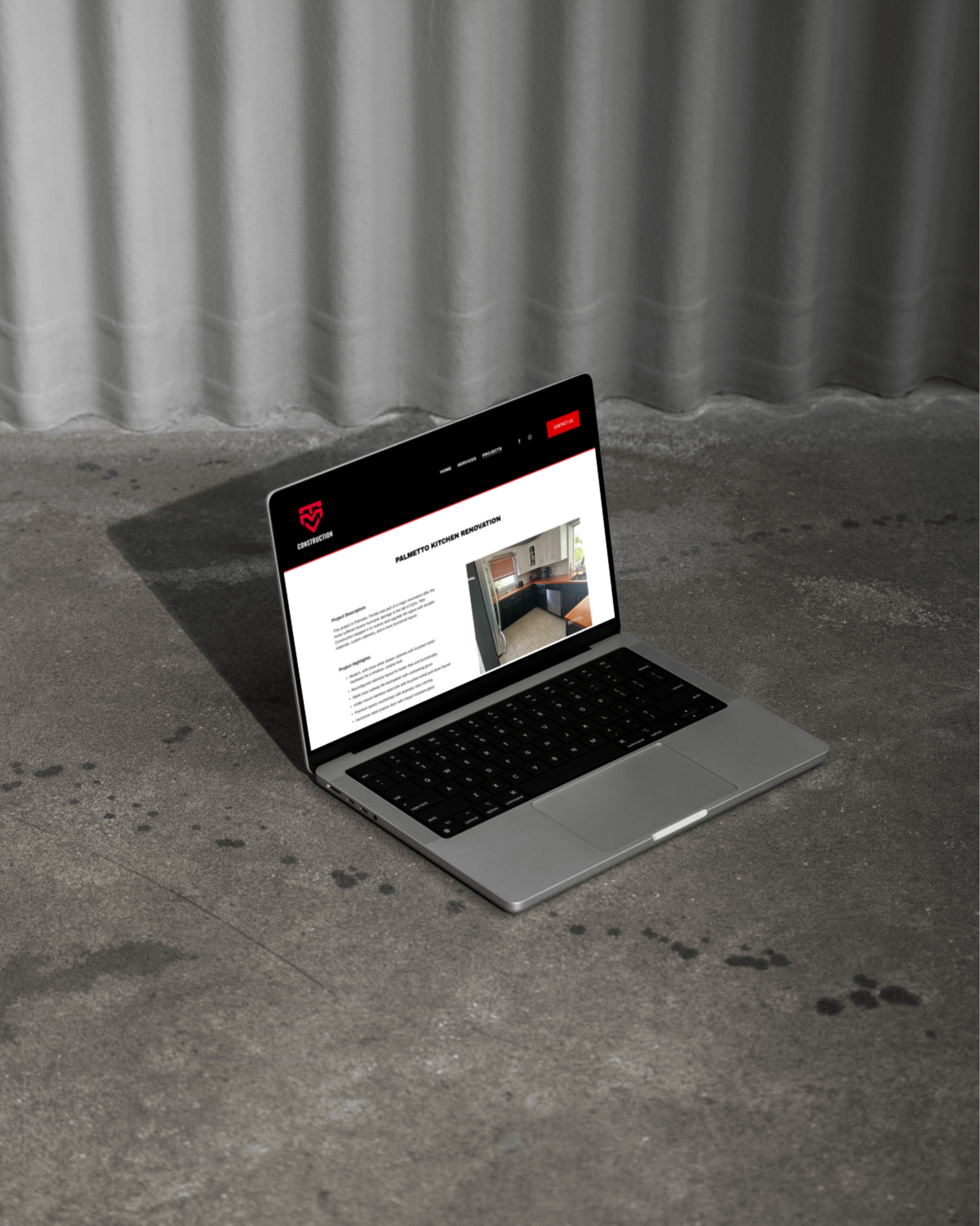 Custom branding and website design for TMV Construction Group, created for a young residential contractor ready to level up their online presence, attract local clients, and look legit beyond word-of-mouth referrals.