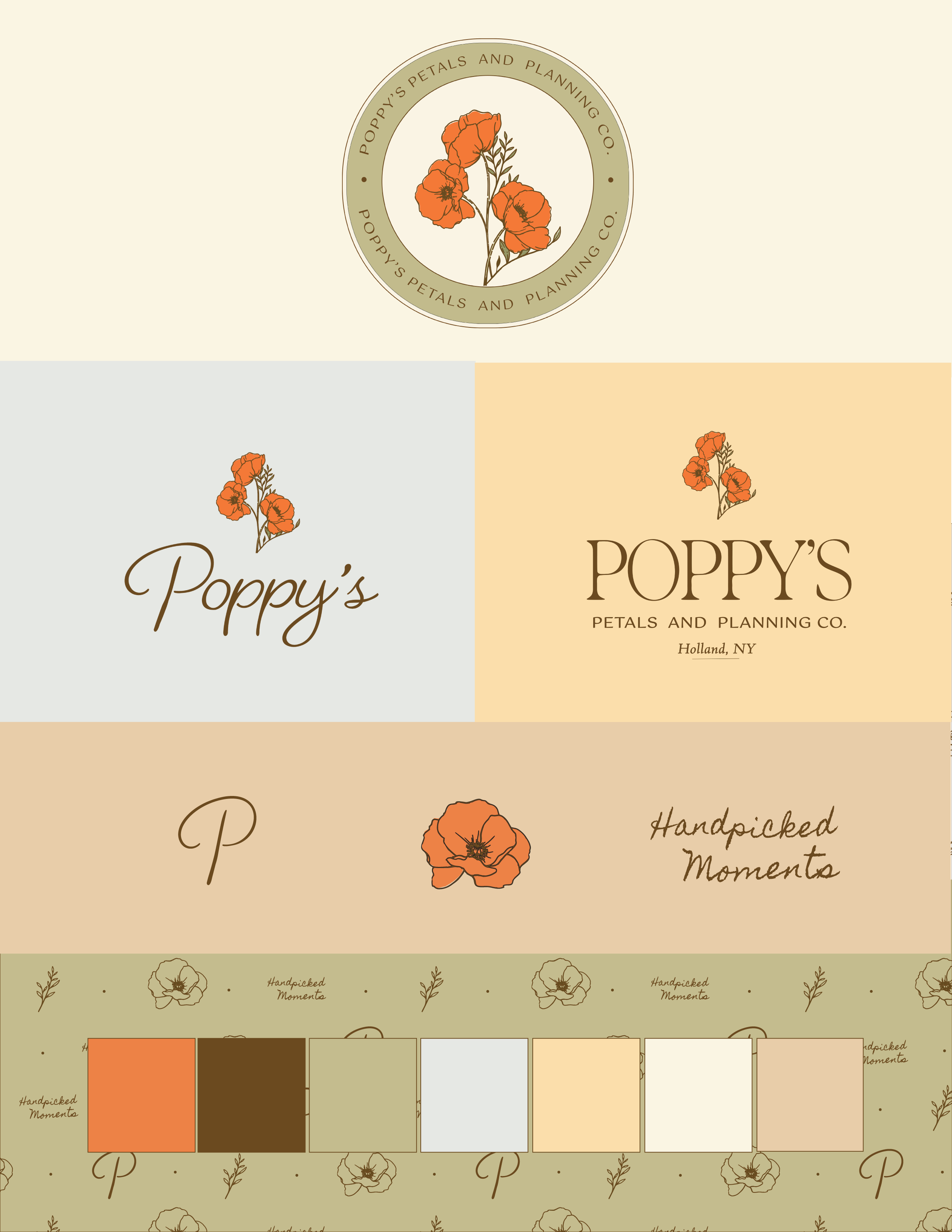 Custom logo and visual identity for a floral and wedding coordination business. Earthy colors, timeless typography, and heartfelt design created by Fleisch Creative for people-first, story-led brands.