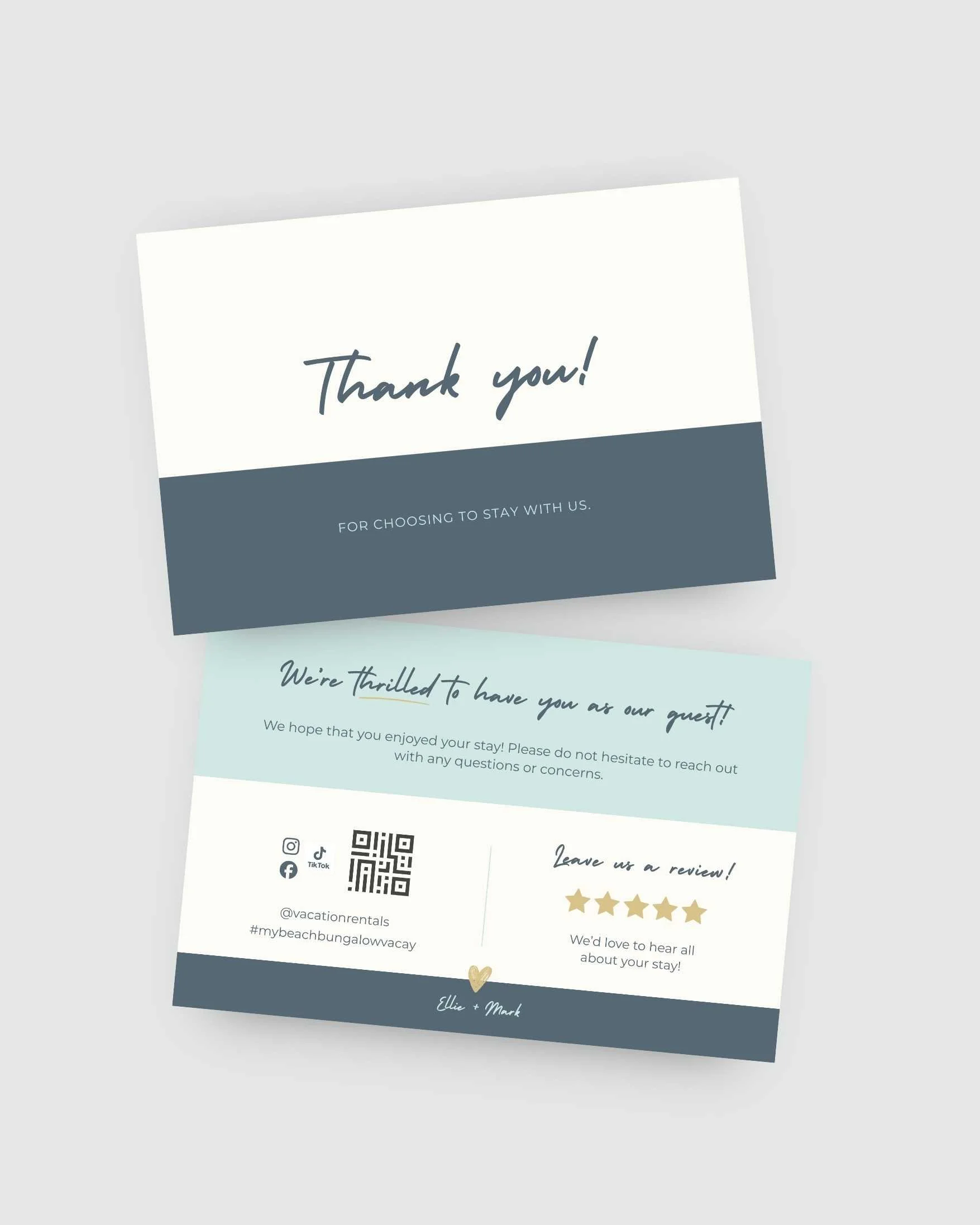 Vacation Rental Thank You Card Template