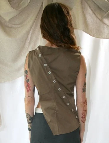 SS26 Tunic Shirt Taupe Back.jpg