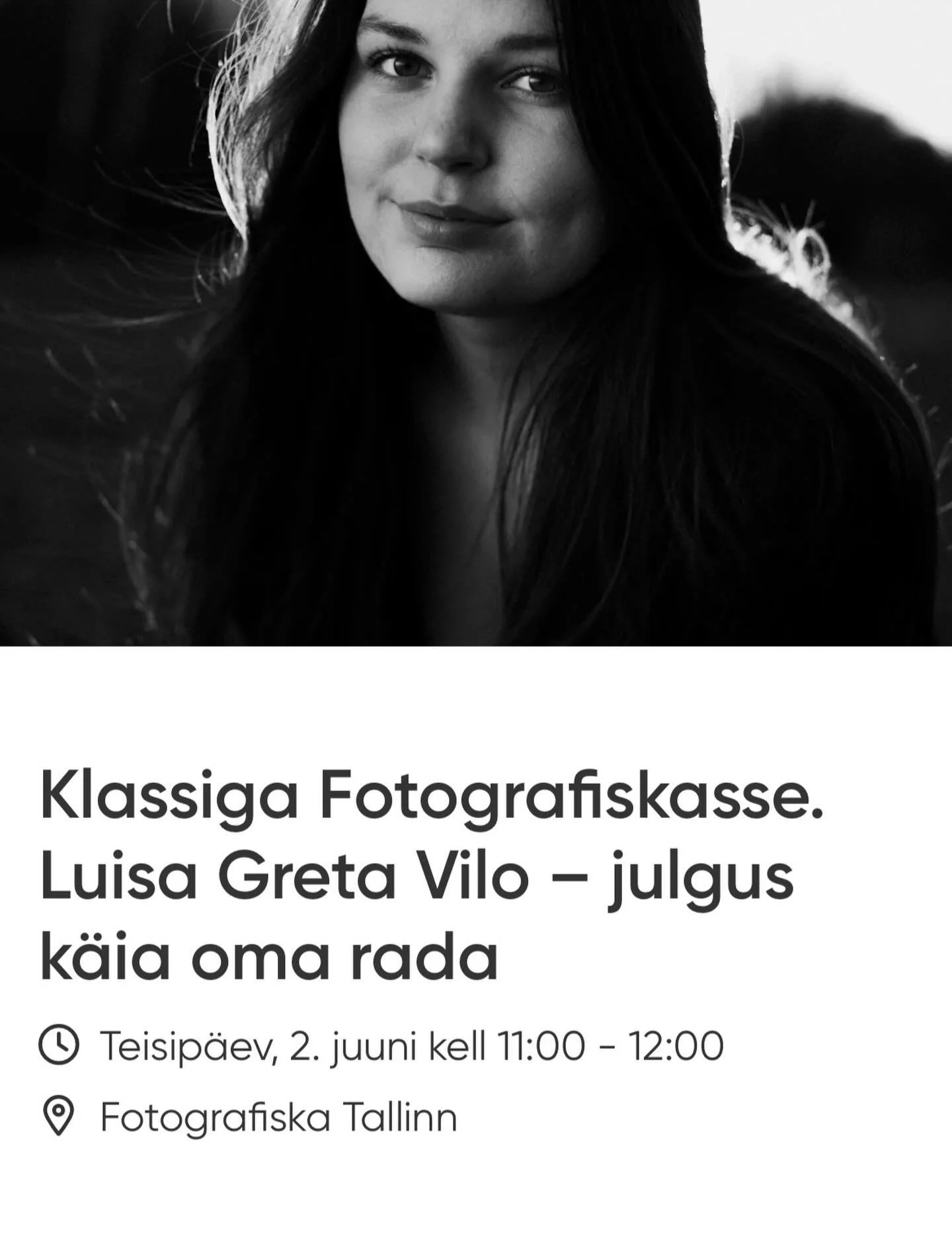 Mul on nii suur r&otilde;&otilde;m, et Fotografiska kutsus mind osalema &otilde;pilaste inspiratsioonip&auml;evale jagama oma lugu 🌿 &Uuml;ritus on m&otilde;eldud 8&ndash;12 klassi &otilde;pilastele ja toimub 2. juuni kell 11.00

&ldquo;Fotograafial