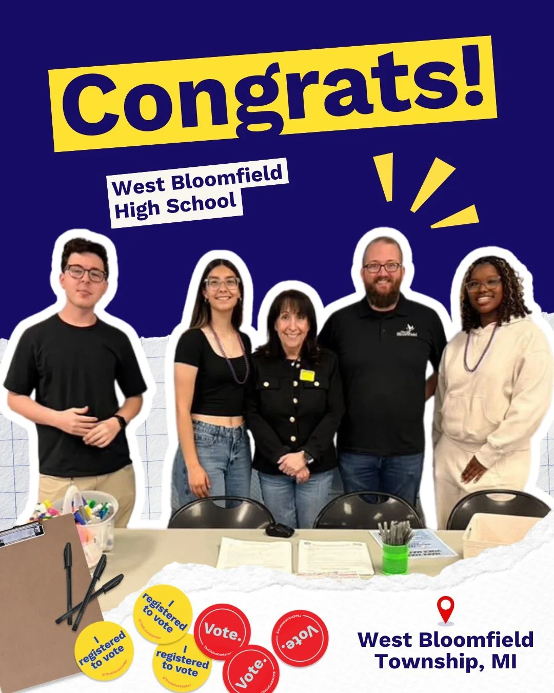 ⚡️ They just did it! 

Congratulations, students of West Bloomfield High School, for running a voter registration drive! 🗳️ 

Do you want to run a drive this school year?

Join our FREE workshop and get started at the bio 🔗

#voterregistration #you